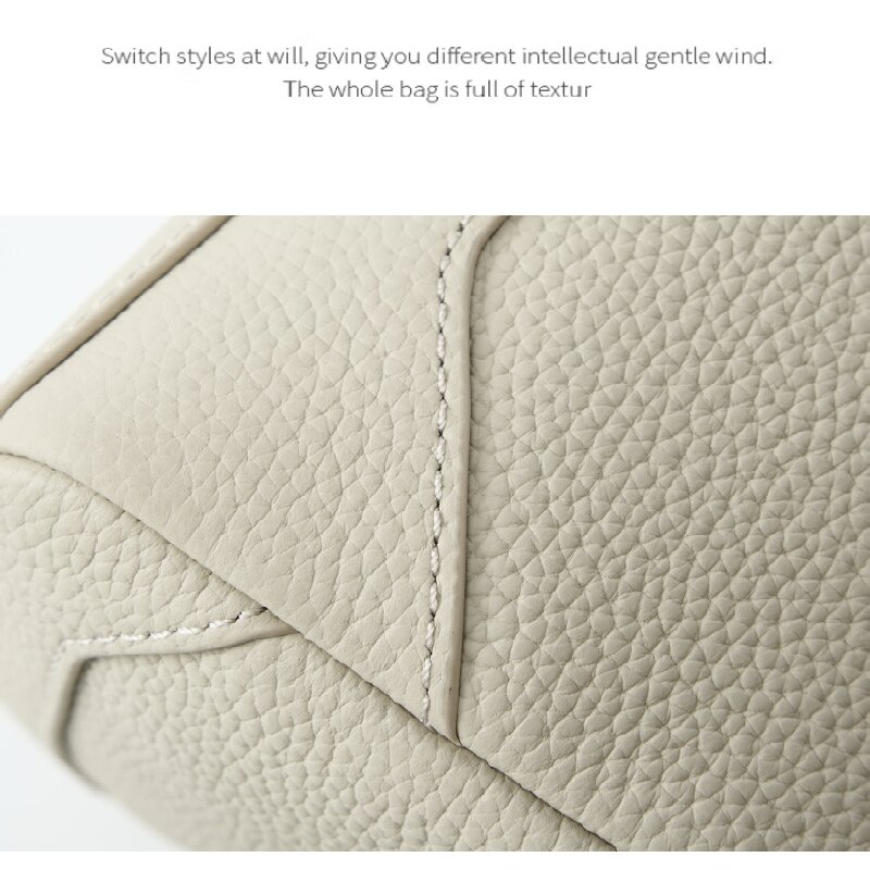 Caramel color Women Genuine First Layer Cowhide Boston Bag Fashionable Handheld Crossbody Shoulder Bag with 115cm Adjustable Strap โ image 3