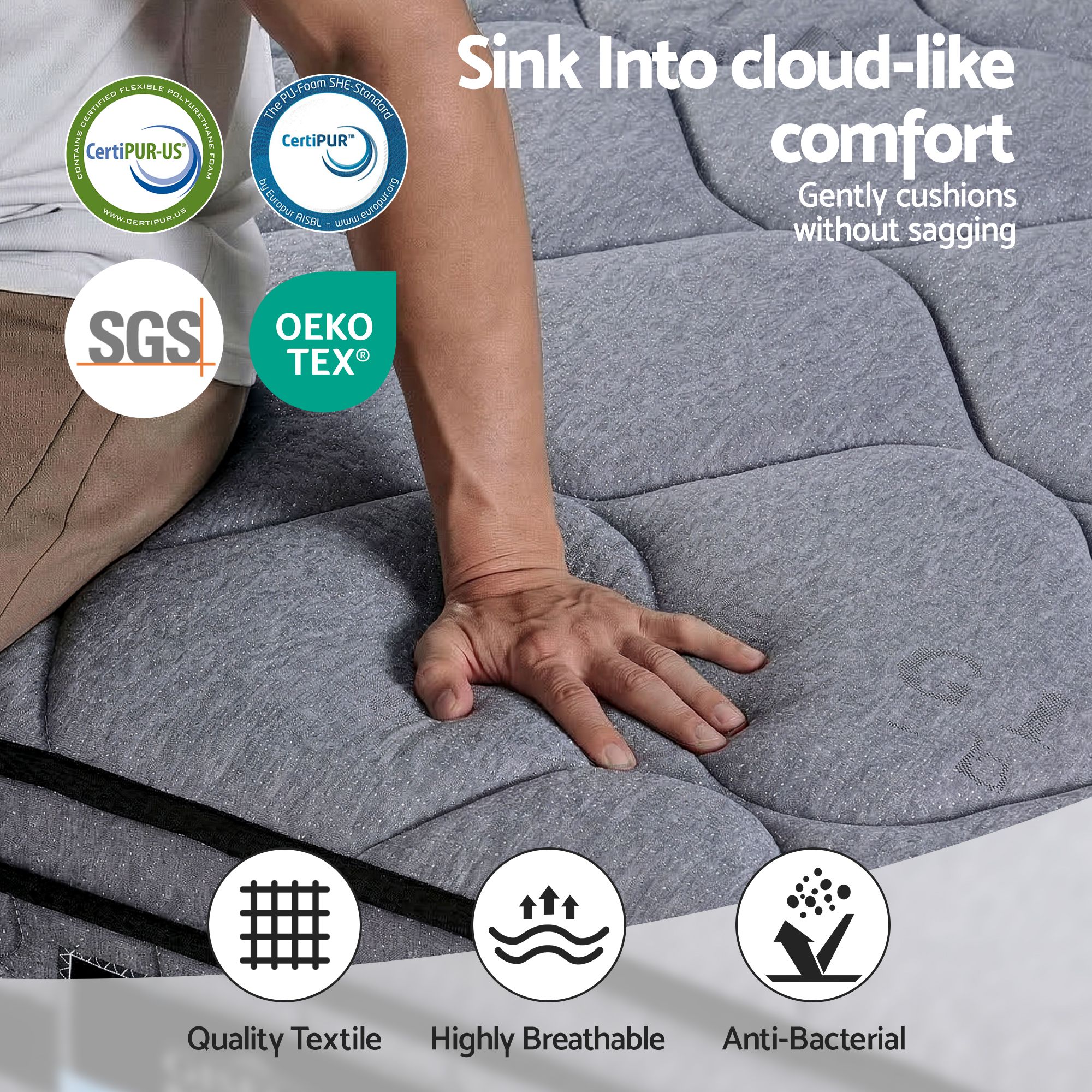 Giselle Bedding 34cm King Mattress Hybrid, Pocket Spring Bed Mattress โ image 6