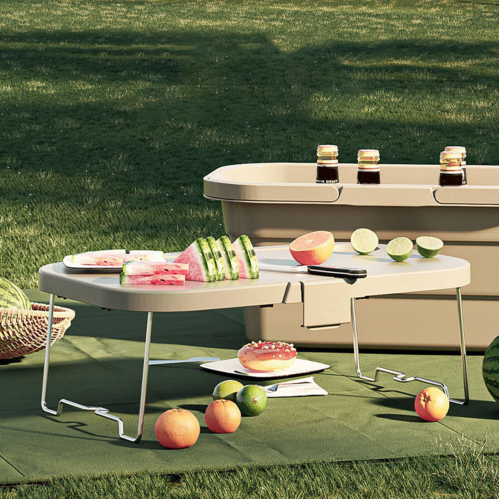 3 In 1 Folding Camping Storage Box Outdoor Food Fruit Container Picnic Table Basket โ image 2