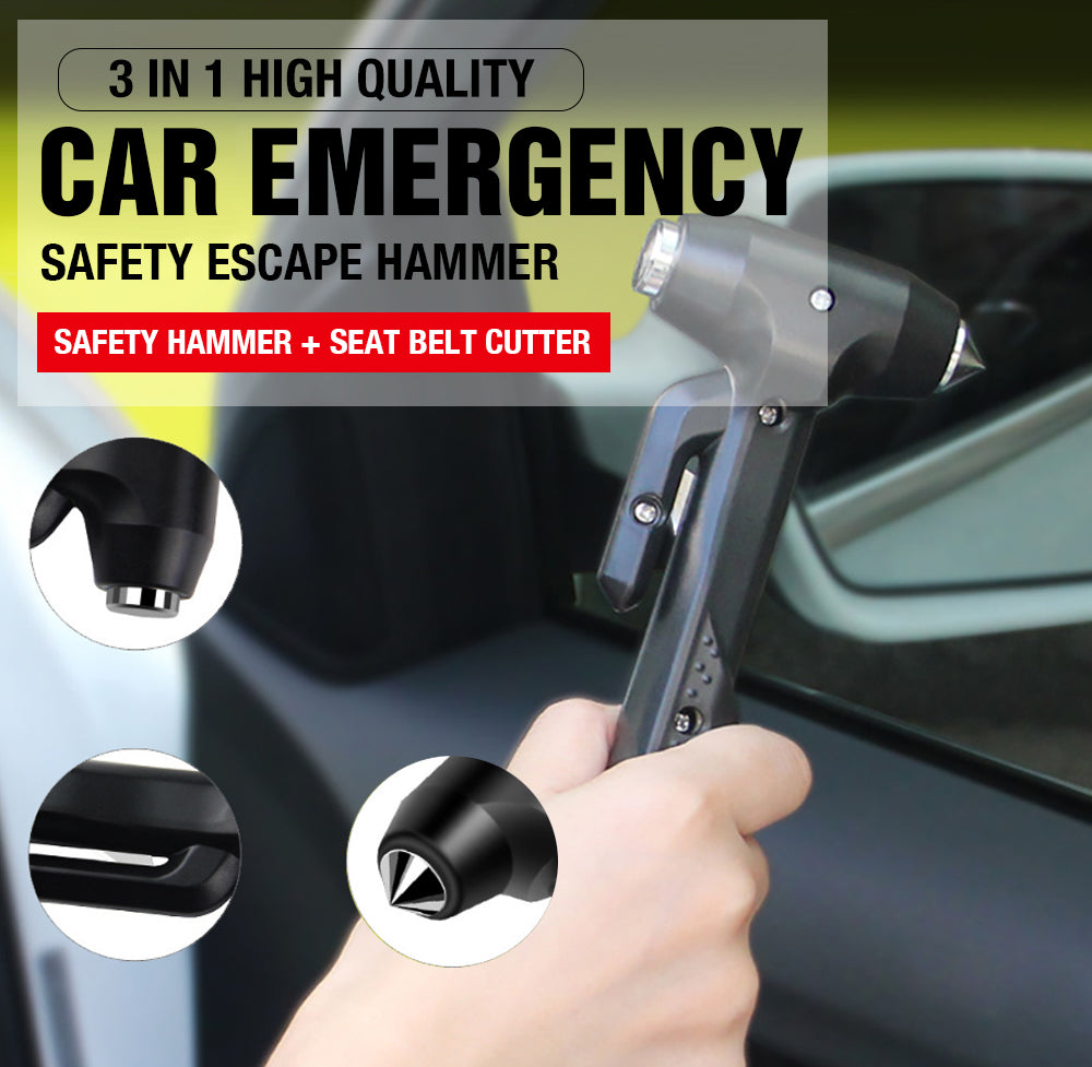 3 in 1 Car Emergency Safety Escape Hammer Glass Window Breaker Belt Cutter Tool โ image 2
