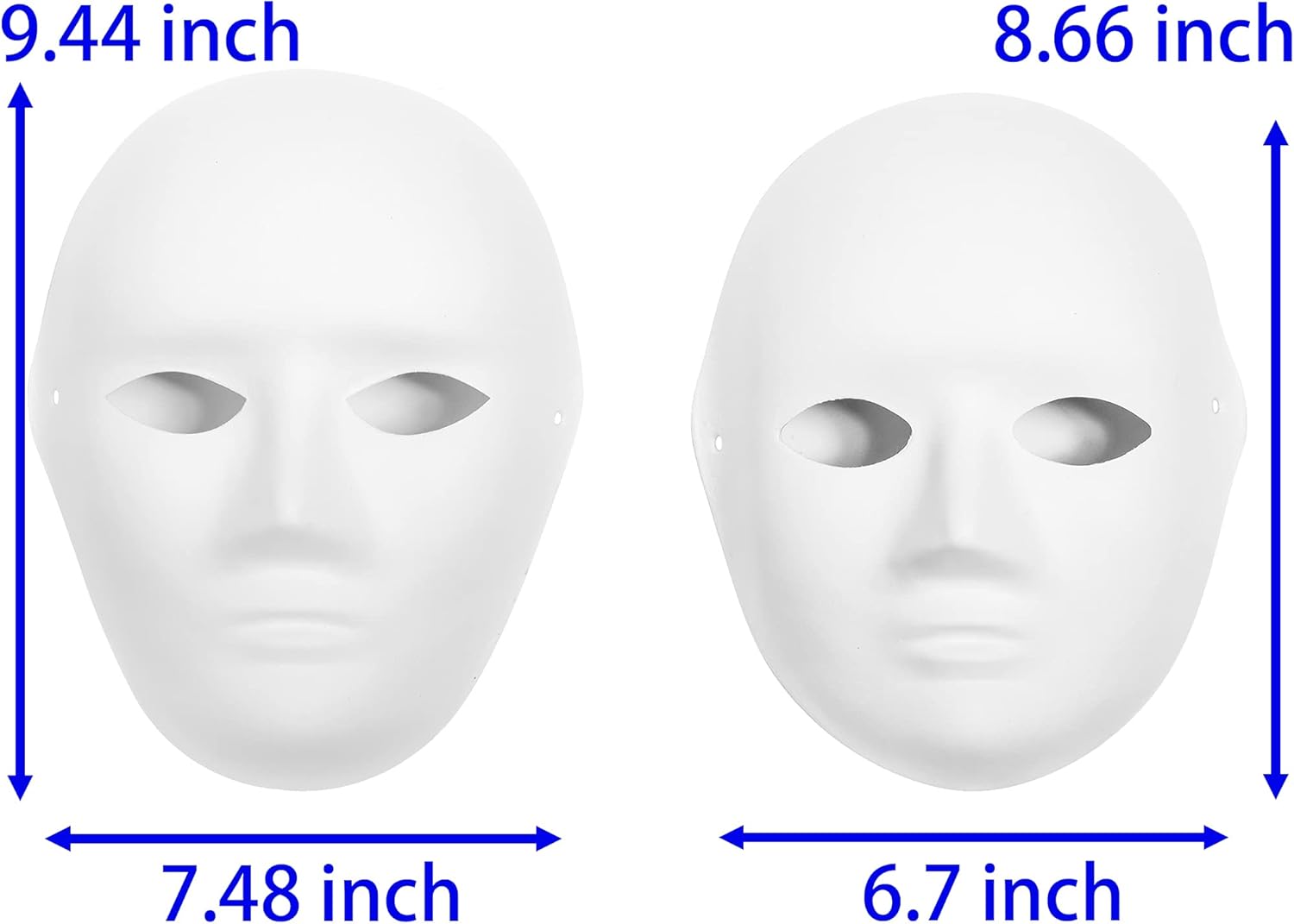 14 Pack Paper Mache Masks - 2 Sizes for Artistic Projects, Theater, Halloween, Masquerade Parties, Classroom Art — image 3