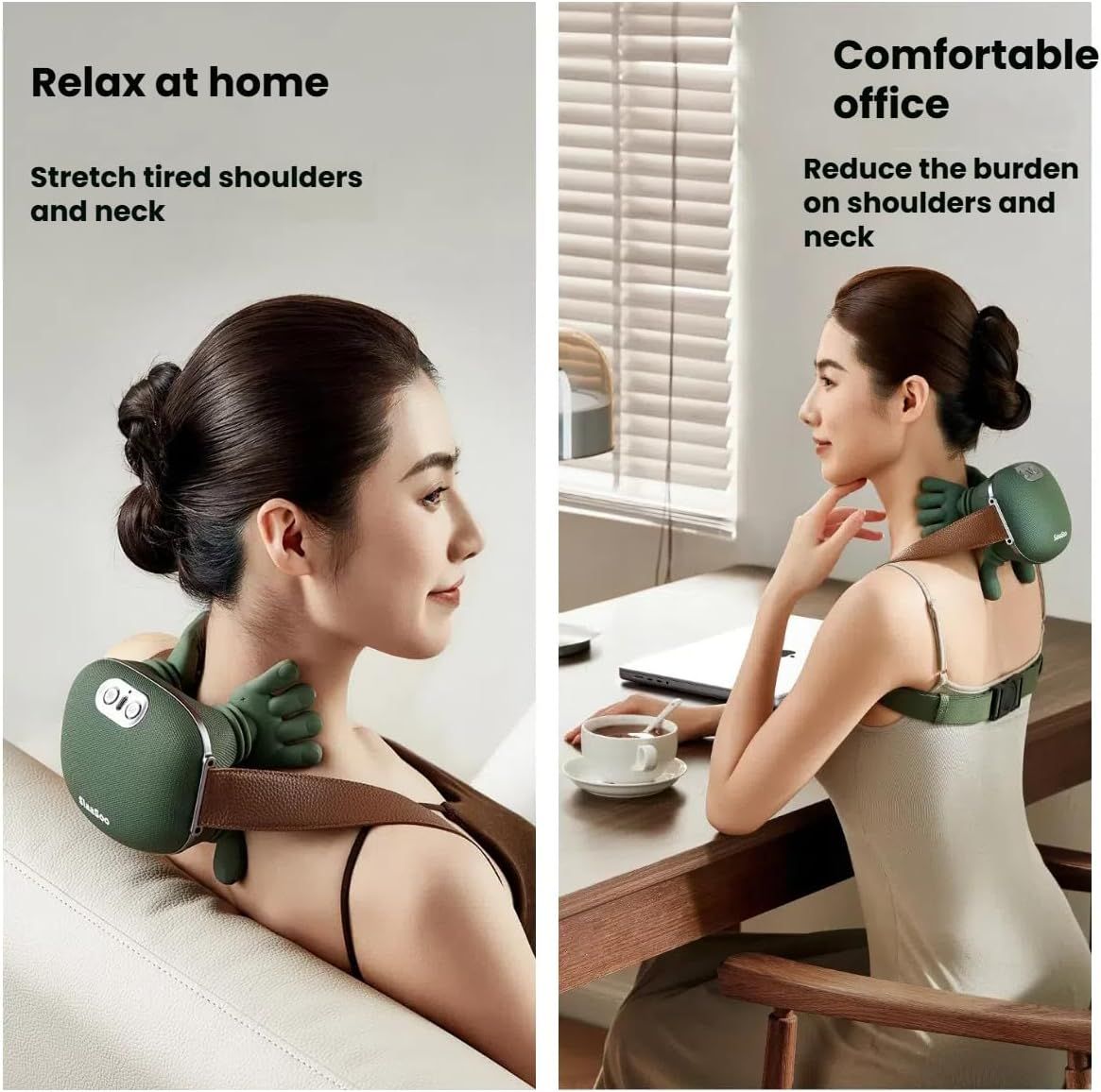 Neck Shoulder Massager, Electric Heated Kneading Back Massager Pain Relief — image 2