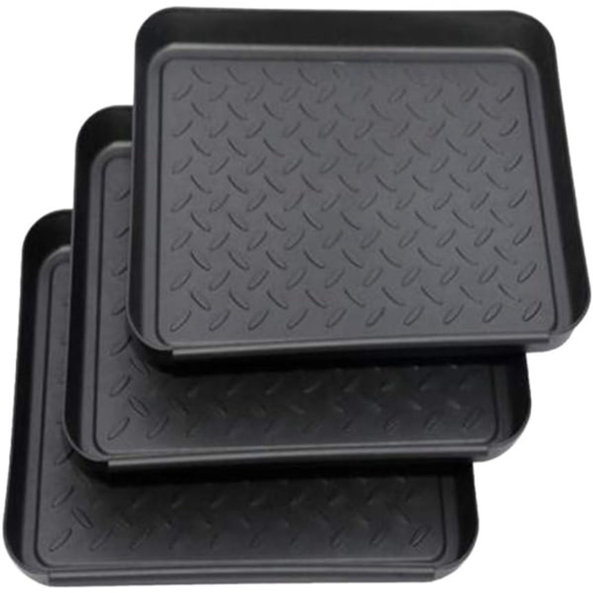 3-piece universal tray - multifunctional - plastic - rectangular tray - black