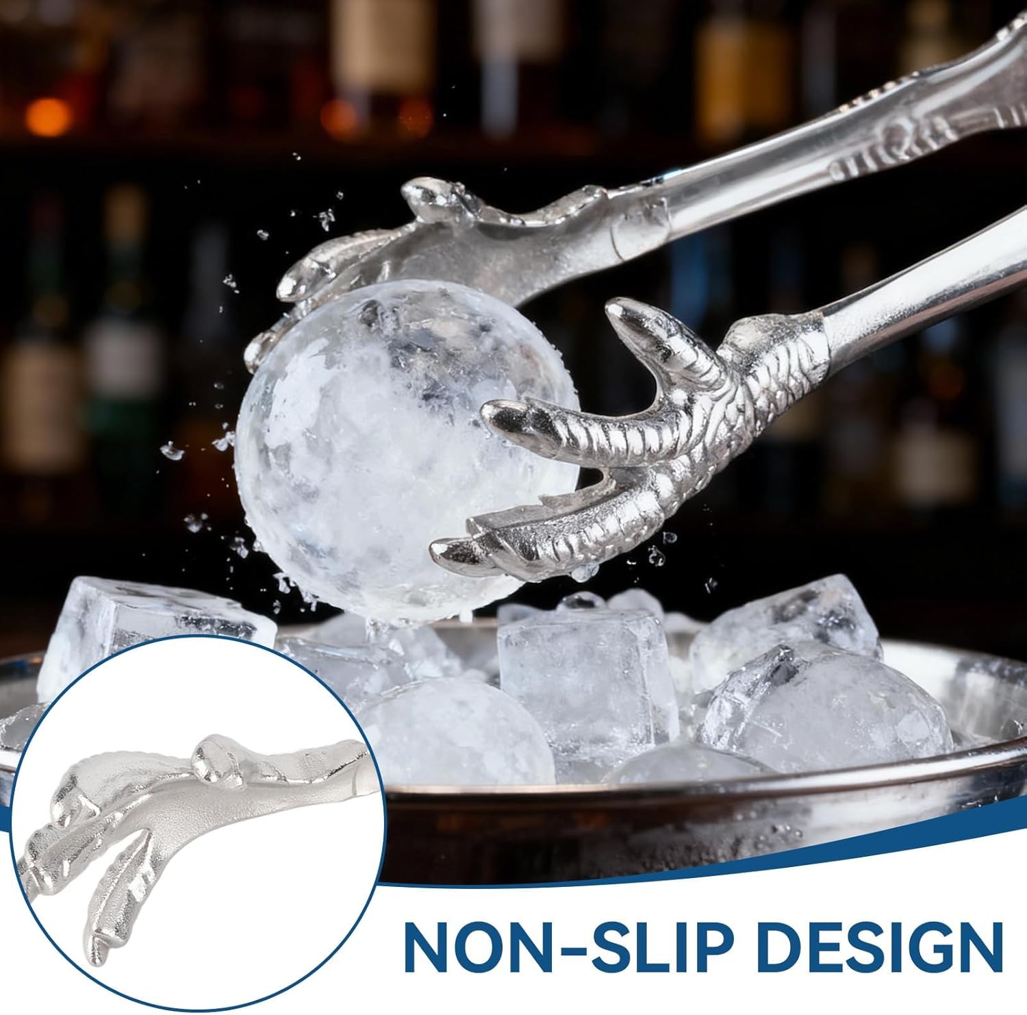 Stainless Steel Claw-Style Ice Tongs, Bar Hockey Special Eagle Claw Shape Tongs Serving Chicken Feet โ image 5