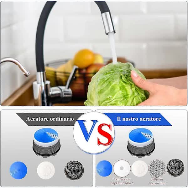 M18.5 Faucet Aerator 6 pcs Water Saving Aerator with Keys Compatible with Kitchen and Bathroom Sink Blue Plastic โ image 2