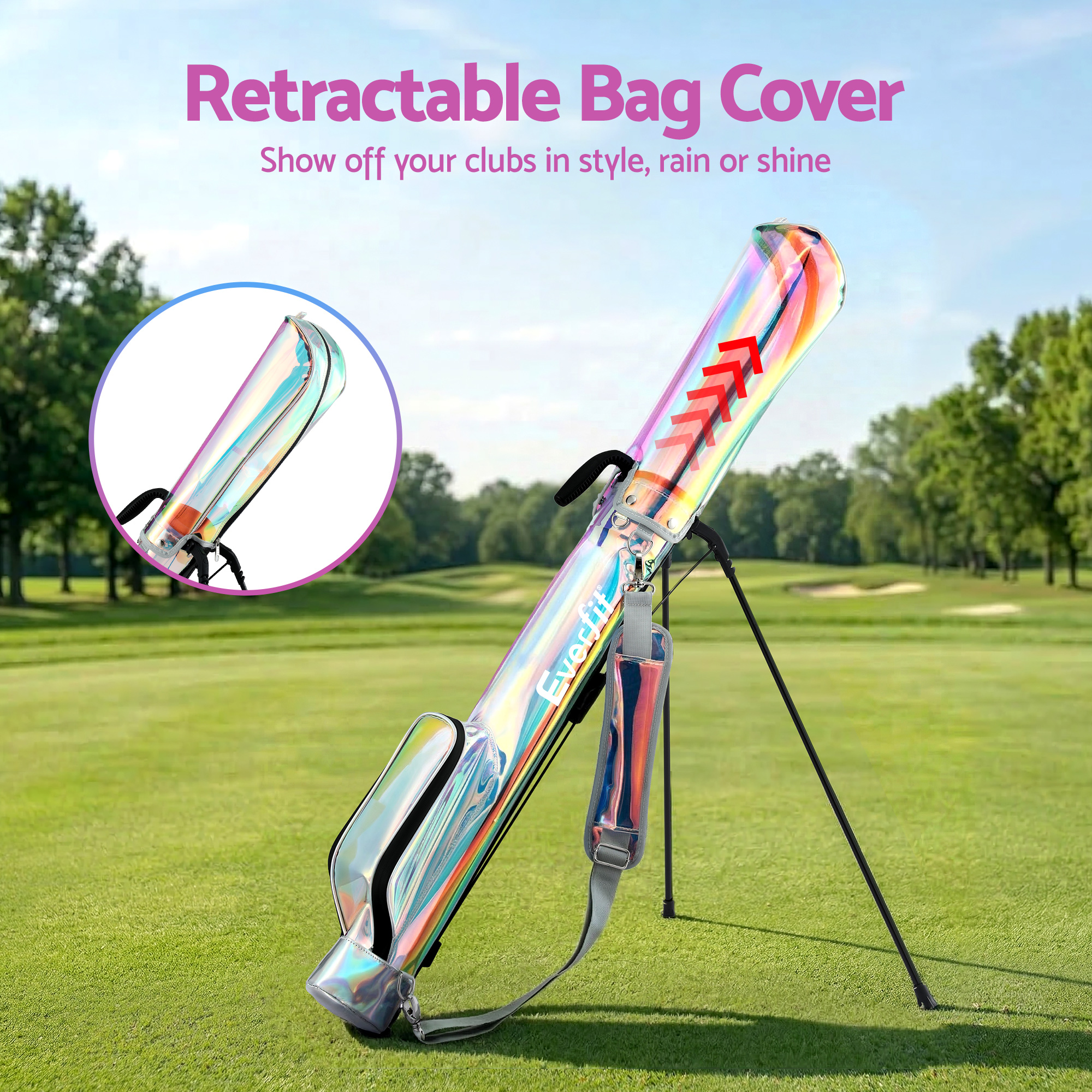 Everfit Golf Stand Bag Lightweight Sunday Pitch And Putt Bag Holographic โ image 4
