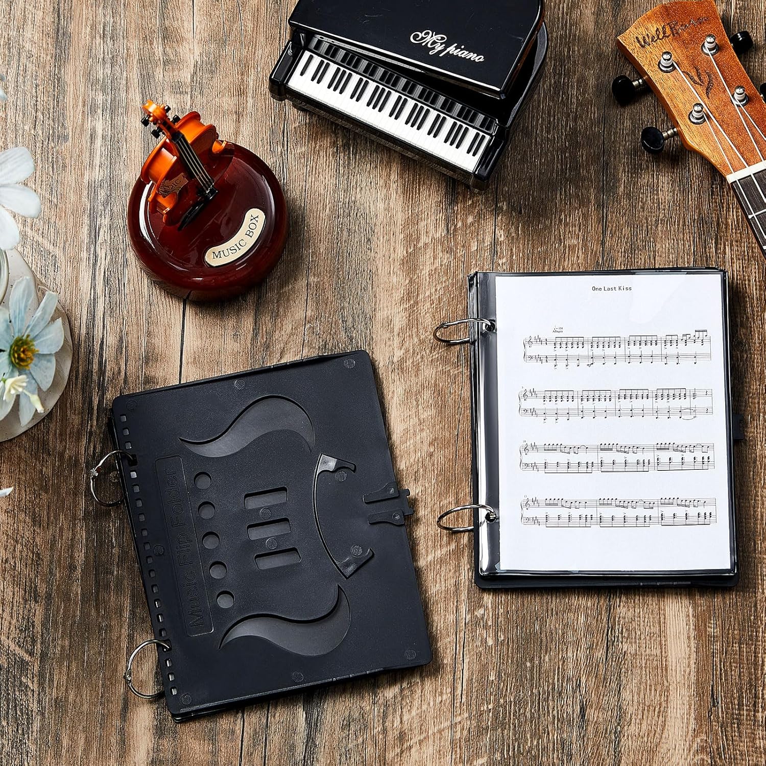 Amylove 4 Pack Music Flip Folder Marching Band Plastic Flip Folder Each with 10 Windows โ image 6