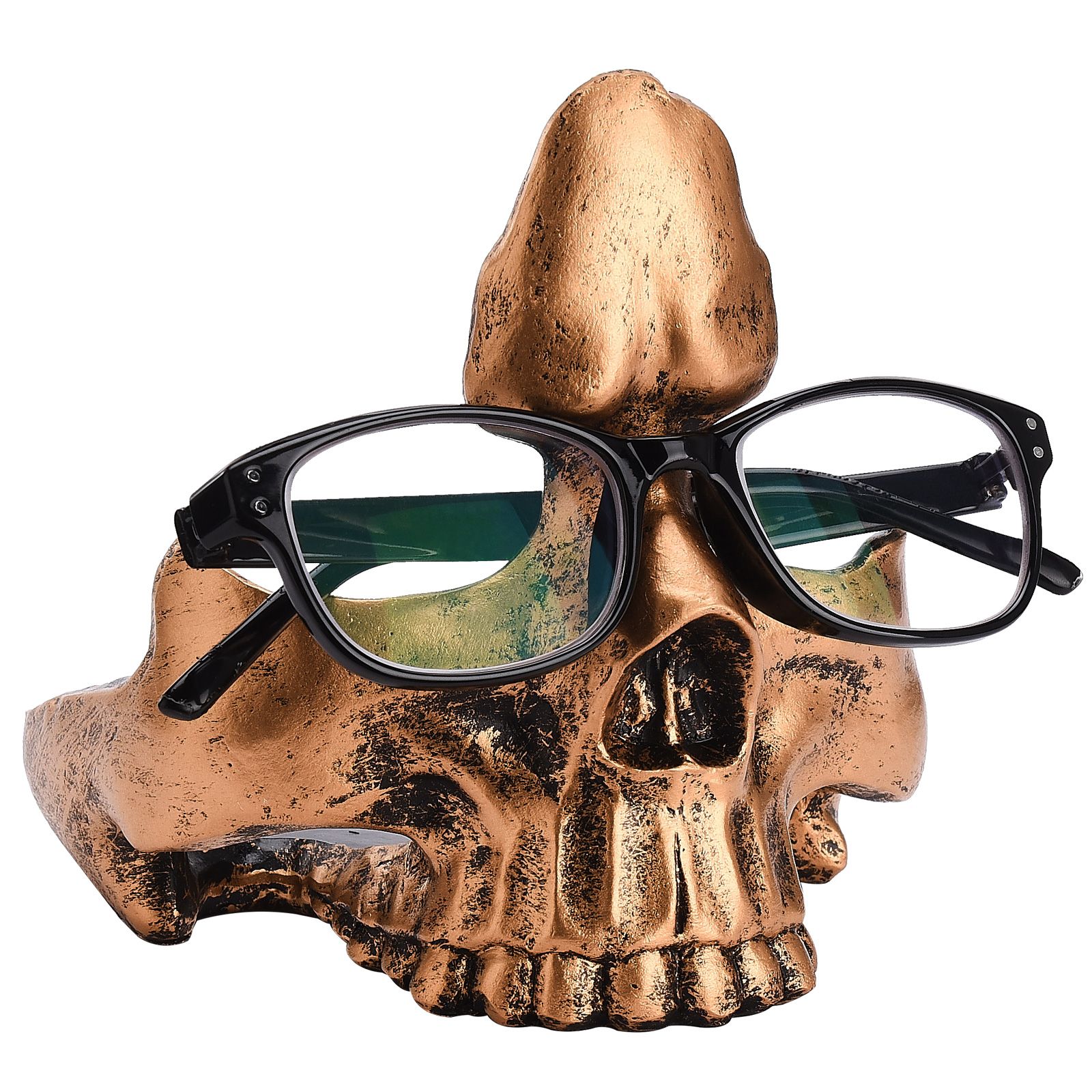 Skull Glasses Holder Sturdy Resin Rich Details Vivic Colors Skull Glasses Stand โ image 2