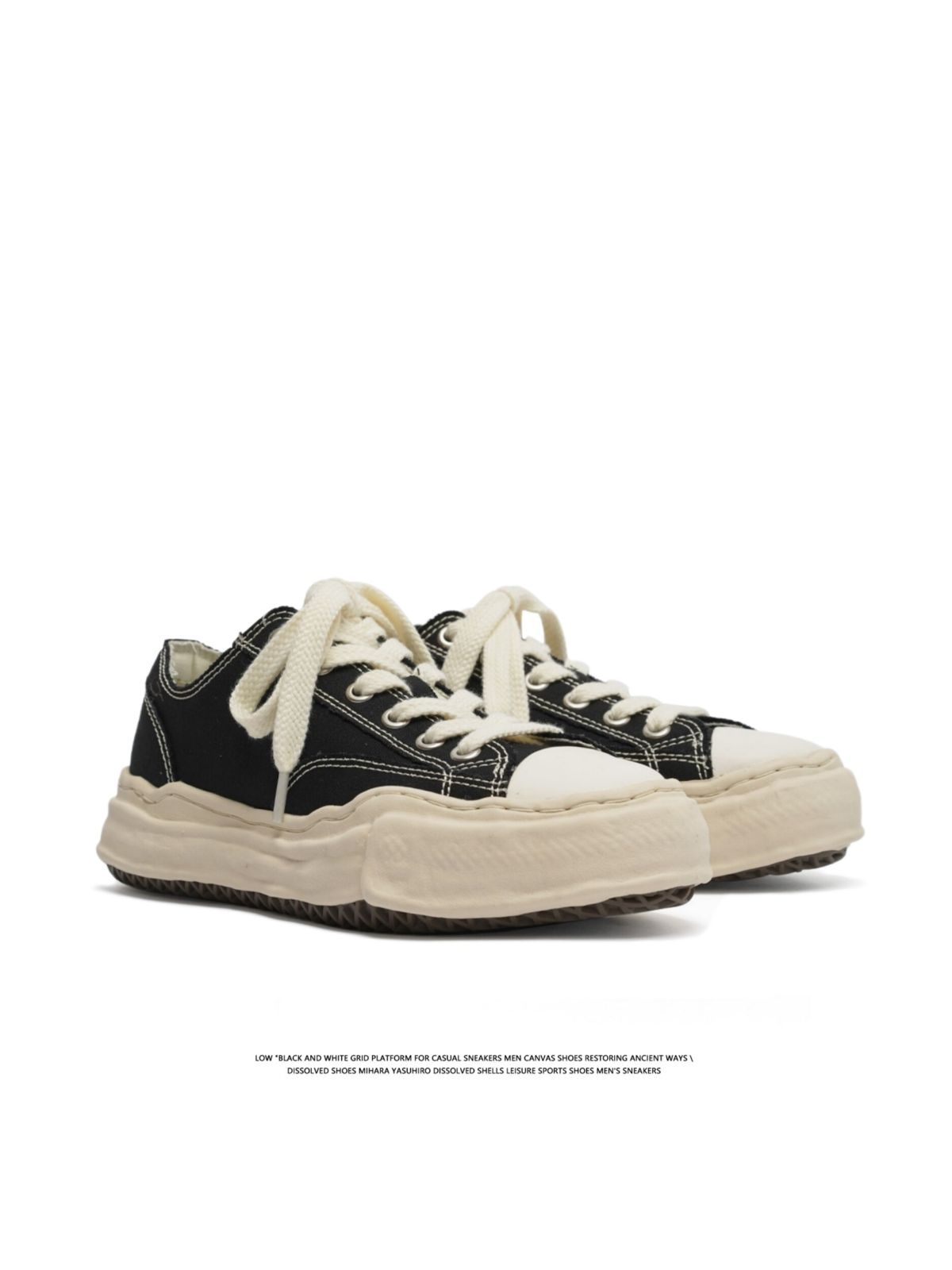 Canvas Sneakers Platform Sneakers Height-Increasing Shoes Unisex Casual Shoes - Black and white - Size 7(AU7/EU38)