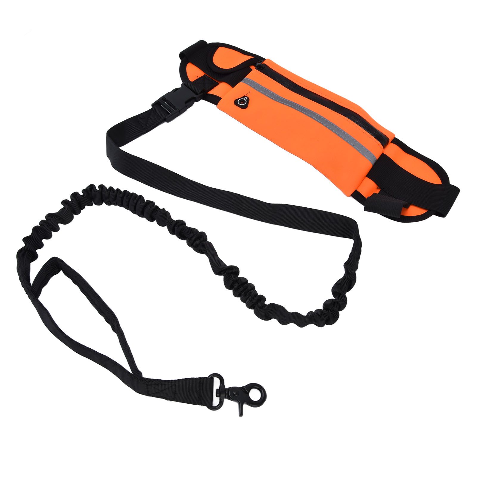 Hands Free Dog Leash Detachable Zipper Bag Reflective Strip Design Hands Free Flexible Waist Dog Leash for WalkingOrange โ image 6
