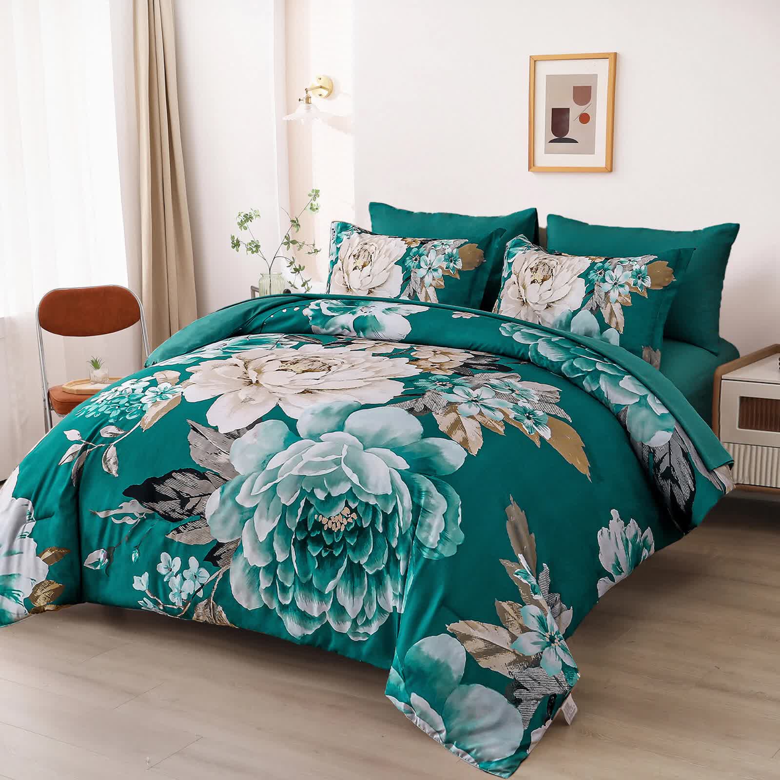 Pure Haven green floral 3‑Piece Comforter Set — image 2