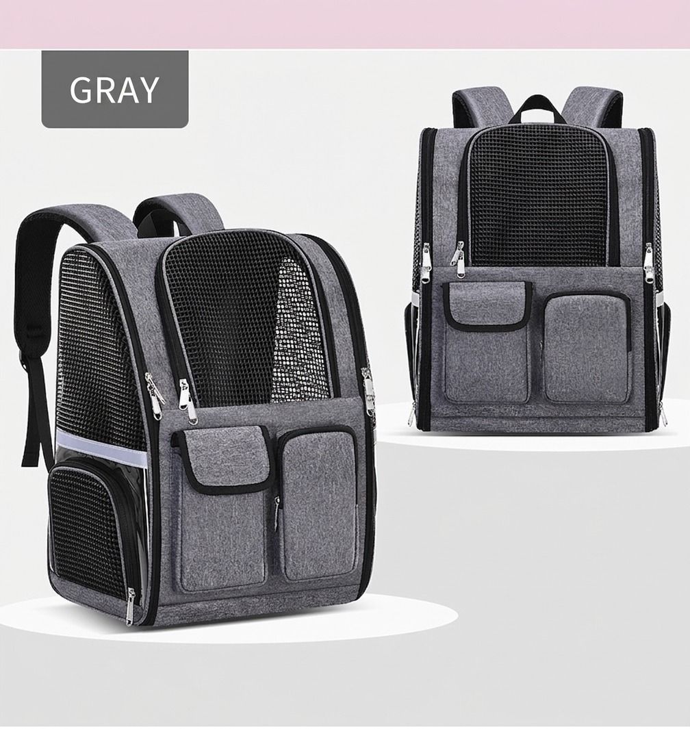 Pet Carrier Backpack for Travel, Hiking, and Vet Visits β Breathable Mesh Design with Reflective Safety Strips, Ideal for Cats and Small Dogs, Hands-Free β image 2