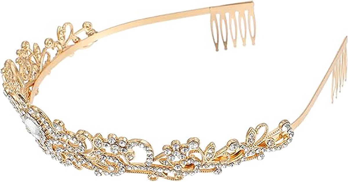 Crown for Women - Princess Crown - Diadem - Crown - Gold Tiara - Rhinestone - Elegant and Durable - Suitable for Various Occasions - Hair Jewelry - Wedding — image 2