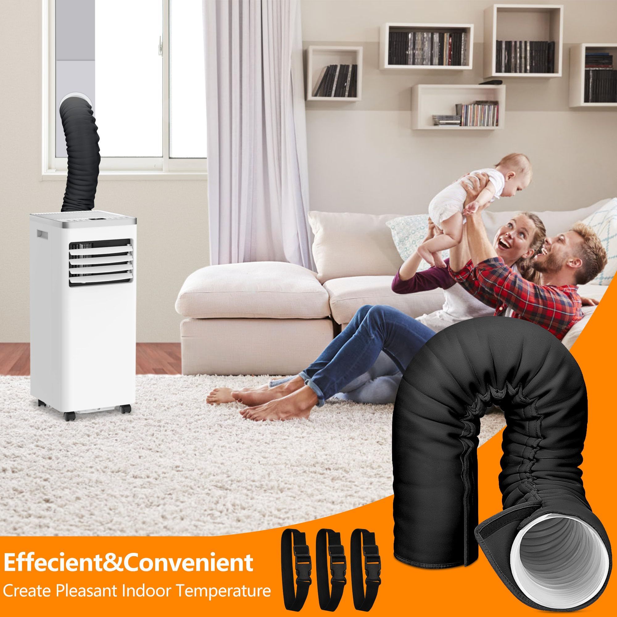 Portable AC Hose Insulation Sleeve, Portable Air Conditioners Insulated Hose Cover Wrap, Fit 5" & 5.9" Diameter Exhaust Hose, Easy Installation with โ image 4
