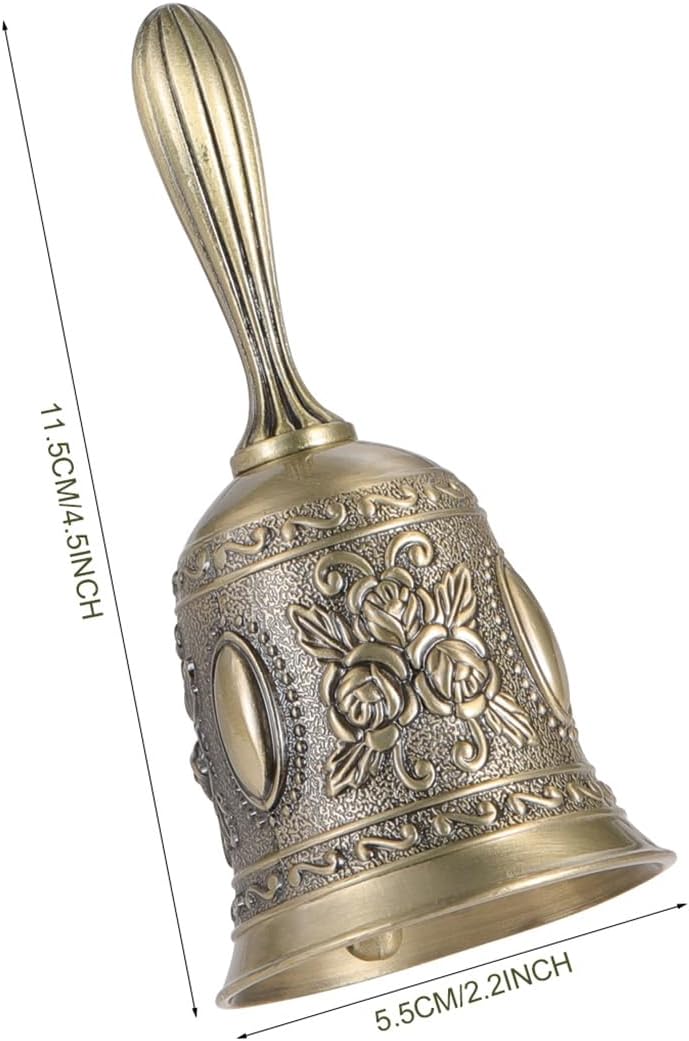 Hand Bell Service Call - Vintage Metal Dinner Bell for Weddings, Seniors, Bedside - 1 Pack โ image 2
