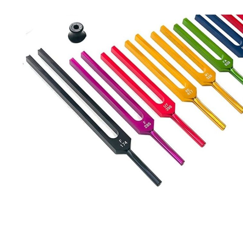 9 Piece Colorful Aluminum Alloy Tuning Forks For Therapy, Voice Therapy Colored 9-piece group — image 3