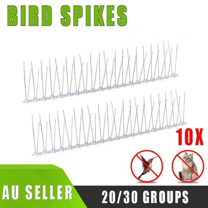 Lambu 10X 50Cm Anti Bird Spikes Pigeon Deterrent Repellent Bird Sting Stainless - 20 Groups โ image 2