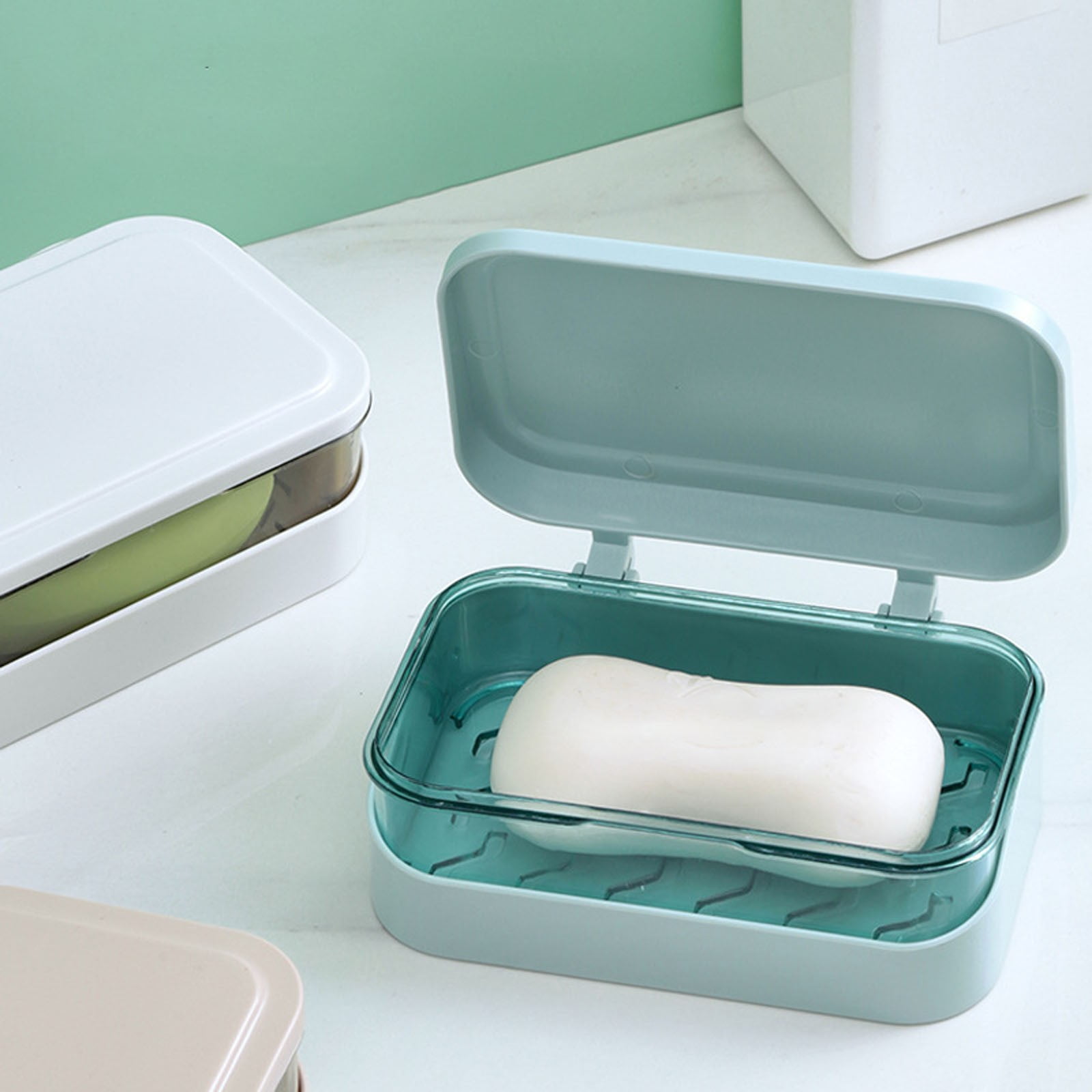 1 Piece Bar Soap Holder Dish for Shower, Travel Soap Case with Lid for Gym, Camping Essentials, Travel Size, Pink, 12 x 8 x 4.5 cm — image 6
