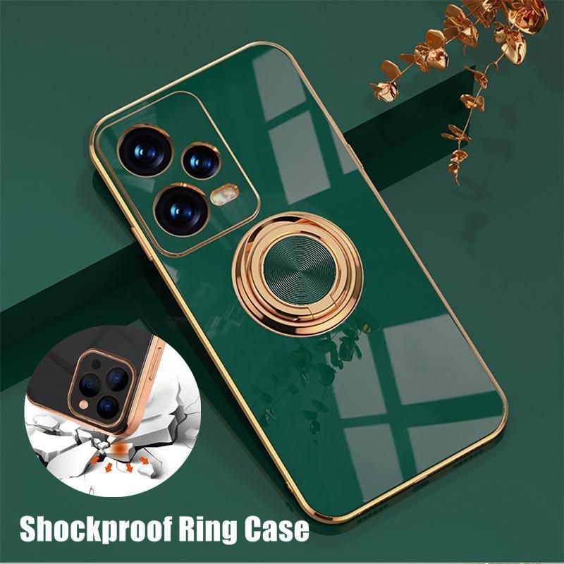 Dark Green Luxury Shockproof Silicone Ring Case Stand Cover for iPhone 14 13 12 Pro Max - iPhone 12 Pro Max โ image 2