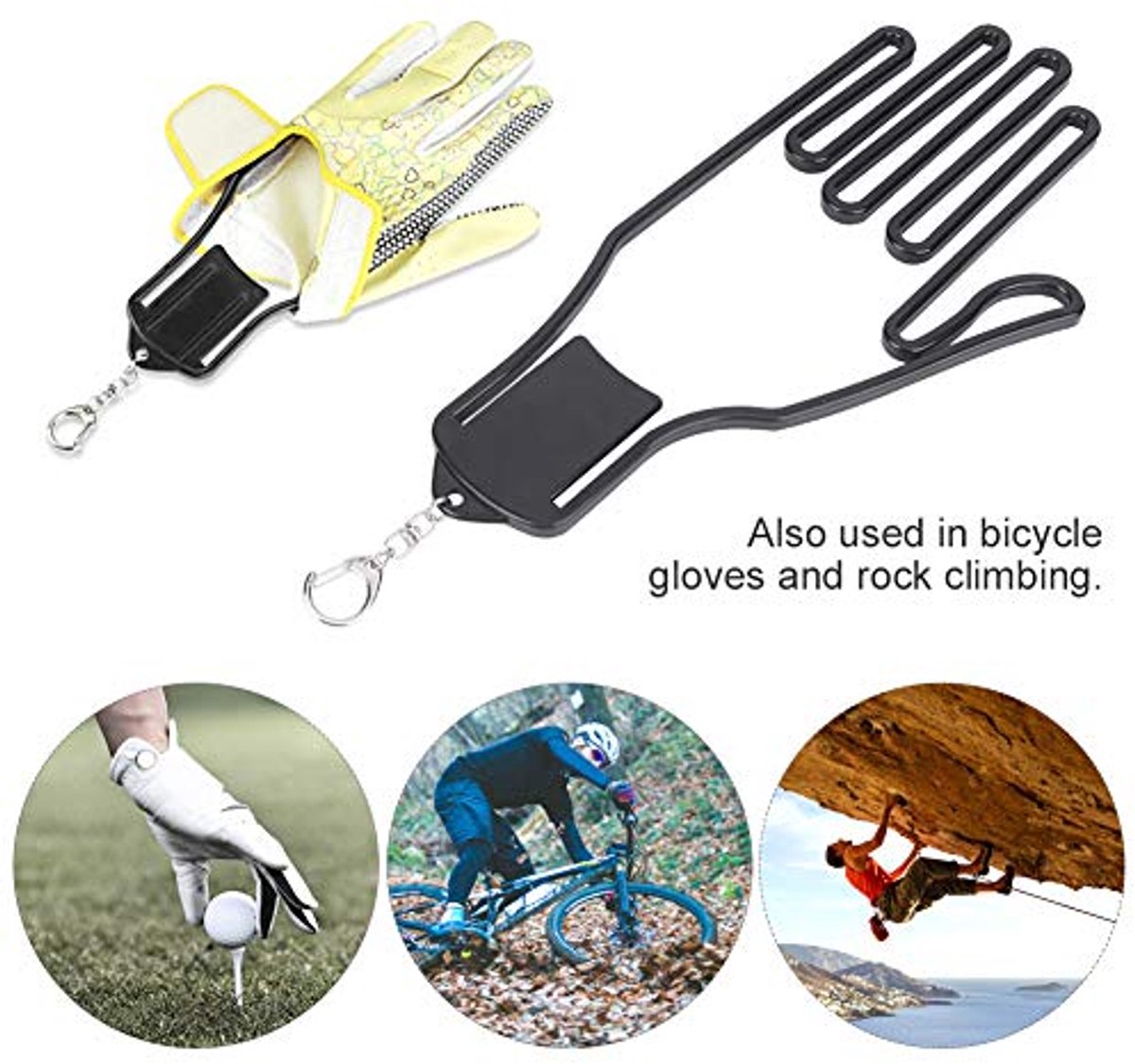 2-Pack Glove Supports - Black Plastic Frame to Prevent Deformation - For Golf & Outdoor Gloves — image 5