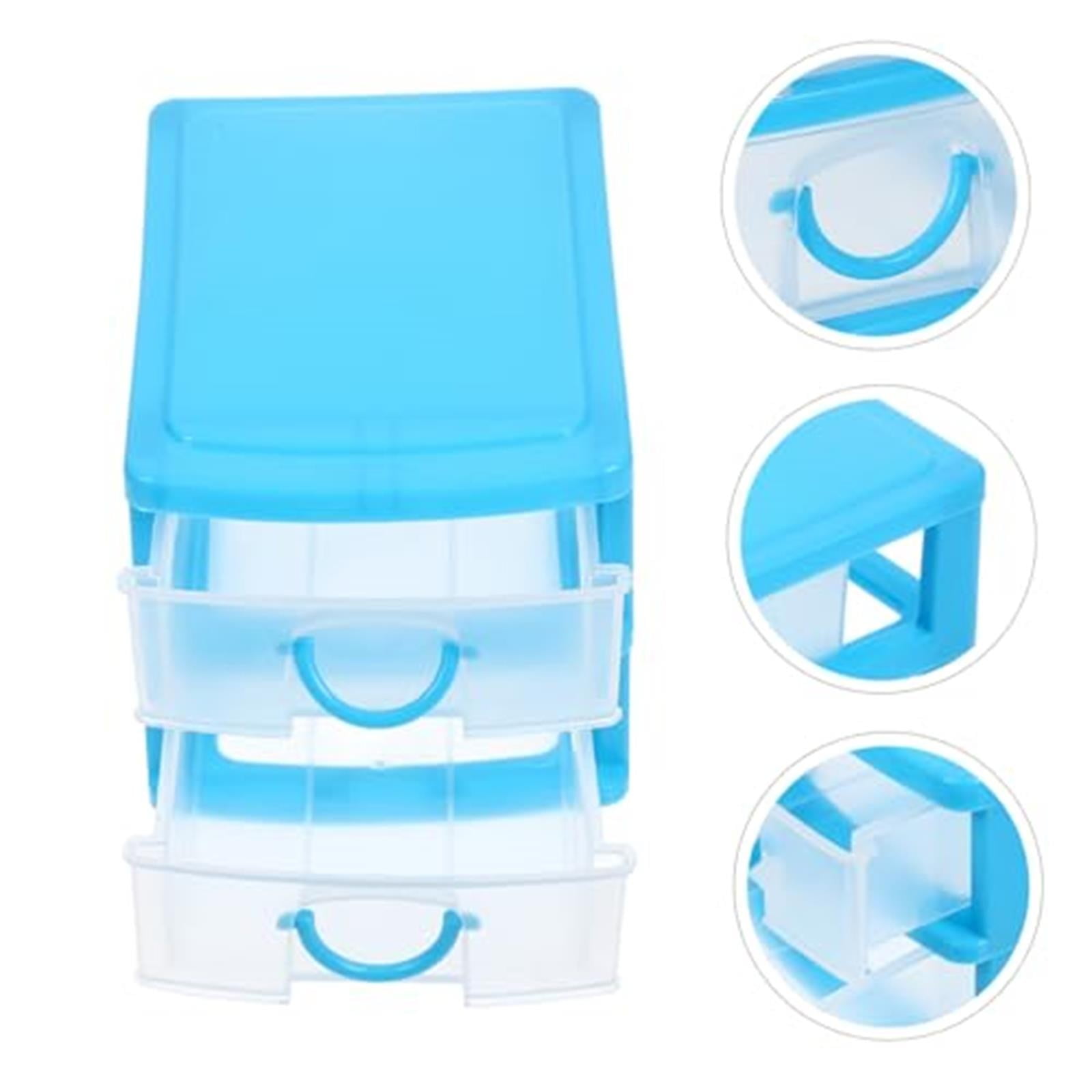 Rectangular Empty torage Box, Plastic Pencil Case, Clear Storage Container for Pencil,Crayon,Sticker,Cosmetics, 1 Pcs, 5.24x2.44x0.98 3.54x5.11x3.14 Blue โ image 6
