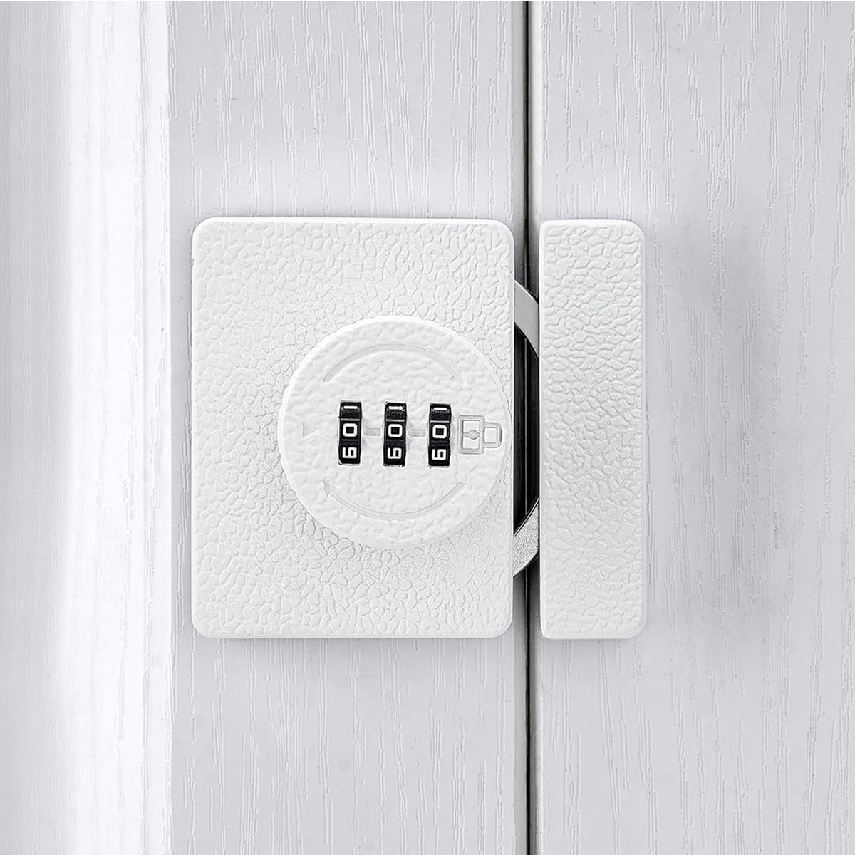 White Cabinet Lock, 3 Digit Password Keyless, Anti Pry Mechanical Password Lock, Protect Privacy, Cabinets, Locker, Closet, Windows, Sliding Door — image 2
