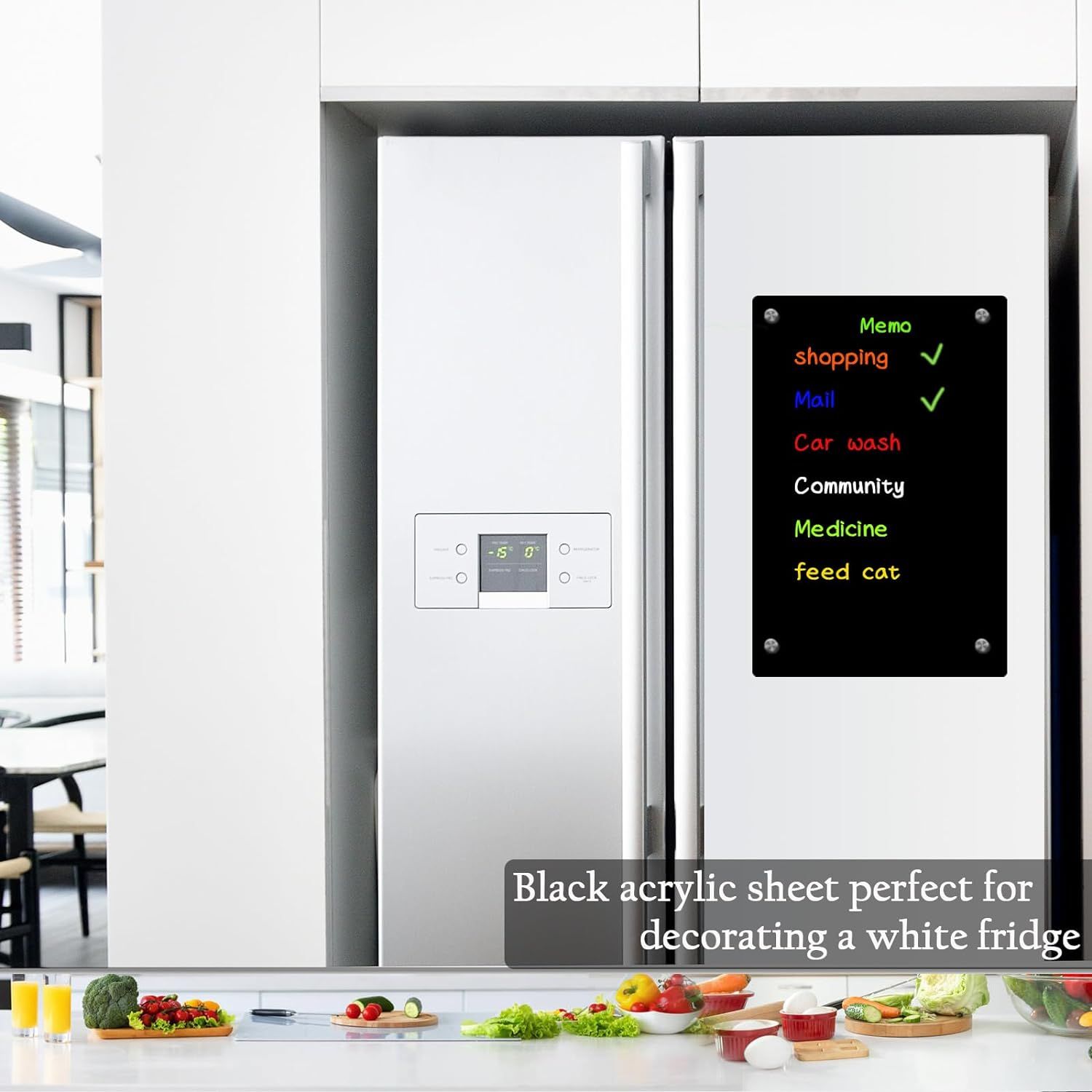 8"x12" Acrylic Magnetic Dry Erase Board for Fridge, Magnet Calendar for Refrigerator,Includes 6 Dry Erase Markers(Clear Blank) โ image 4