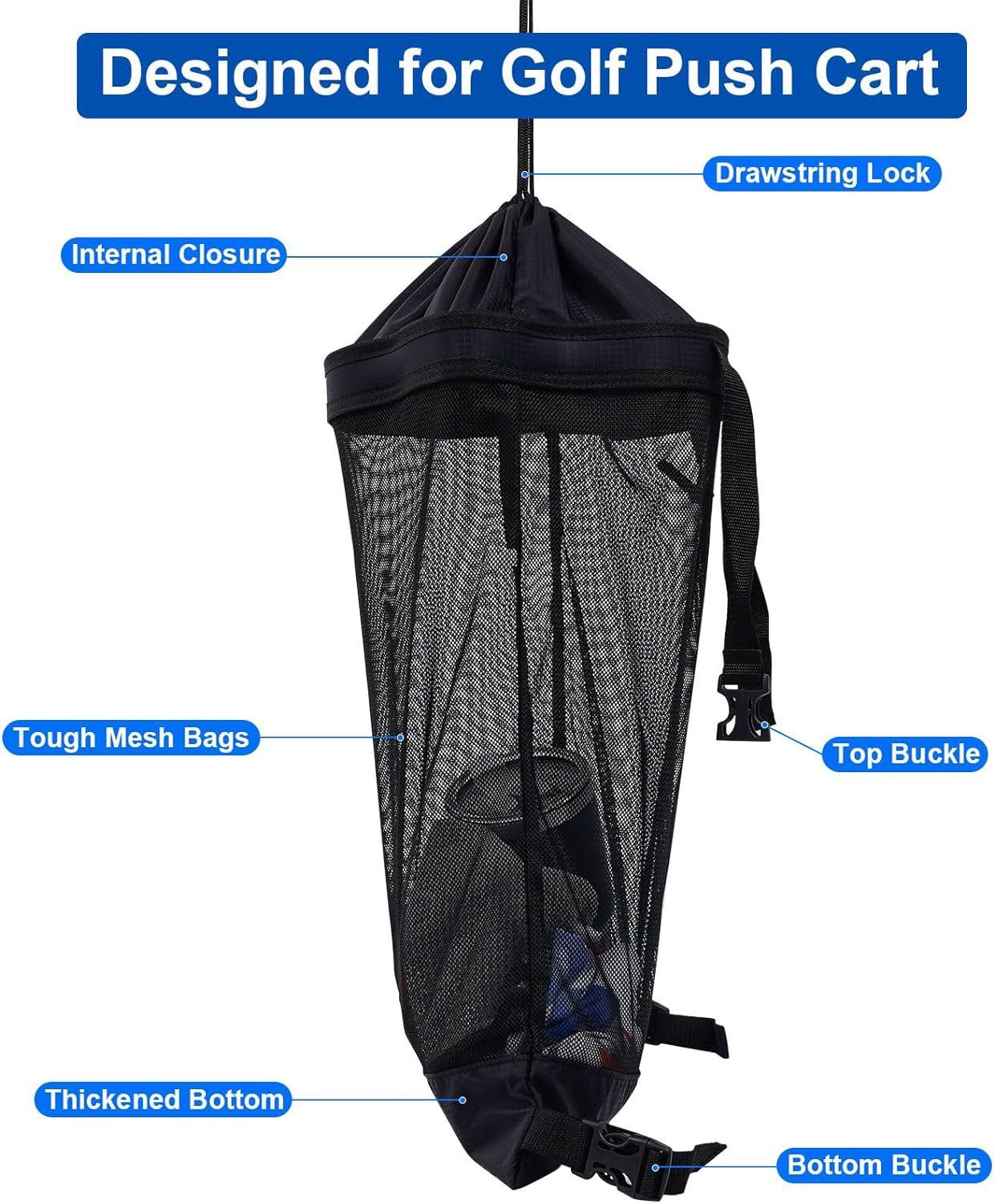 Closure Push Cart Net Mesh Accessories（black 60x41cm） — image 2