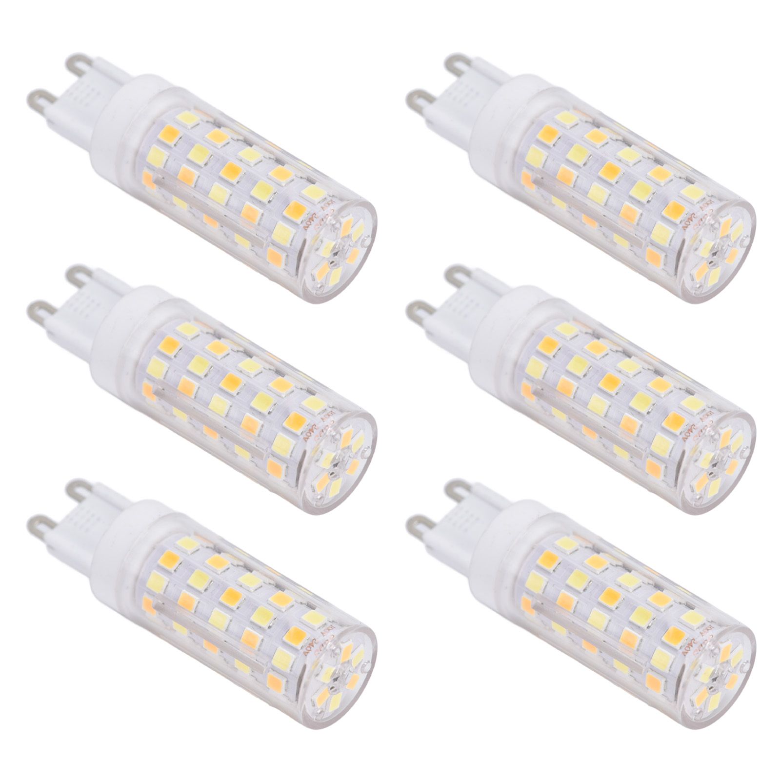 6PCS 66LED G9 Light Bulb 9W 85‑265V Small Ceiling Lamp Bulb 3 Light Color Wall Lamp Bulb for Home — image 3