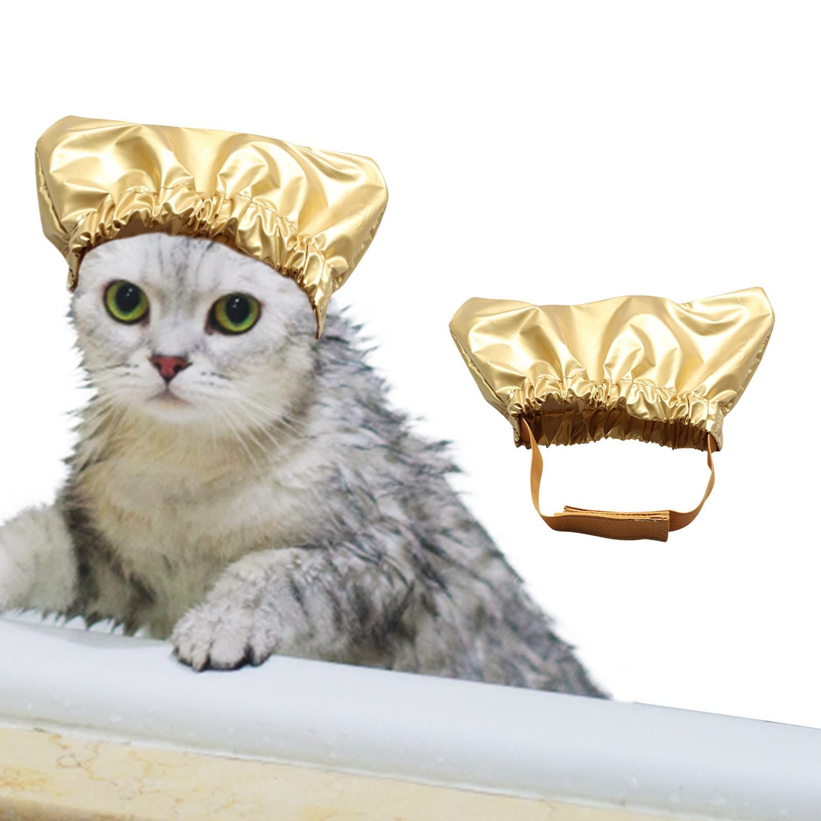 Large Dog Hats Dog Shower Fixed Taking Dogs Shower Bath S Cap for Pets Pet Shower Pet Cap with Adjustable Cap for Ears- Gold — image 3