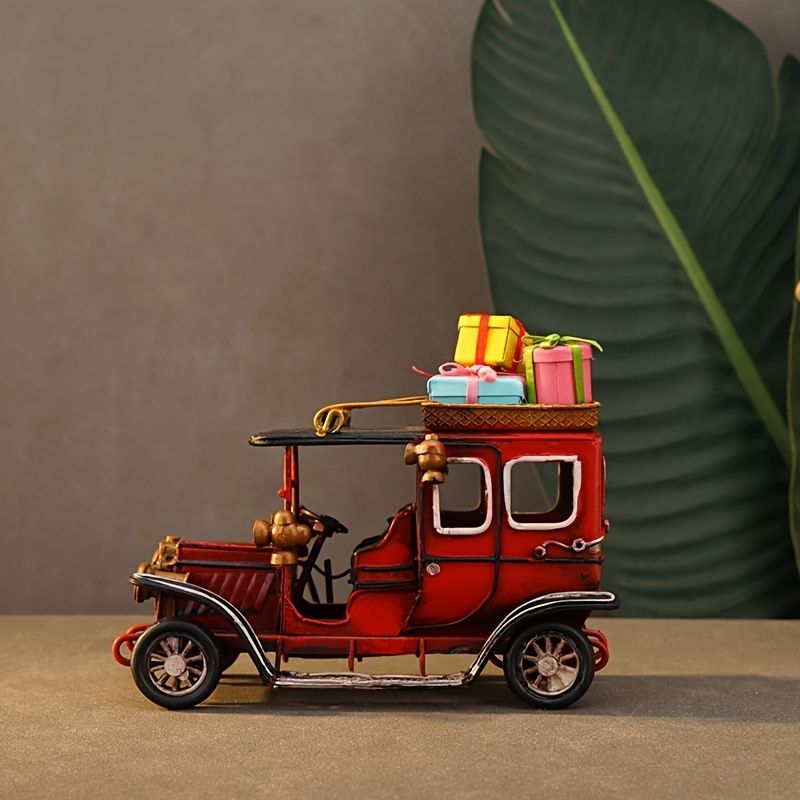 Vintage Car Christmas Decoration Christmas Ornament Desktop Decoration HomeChristmas decoration, vintage car ornament, desktop decor, home decor, wine cabinet