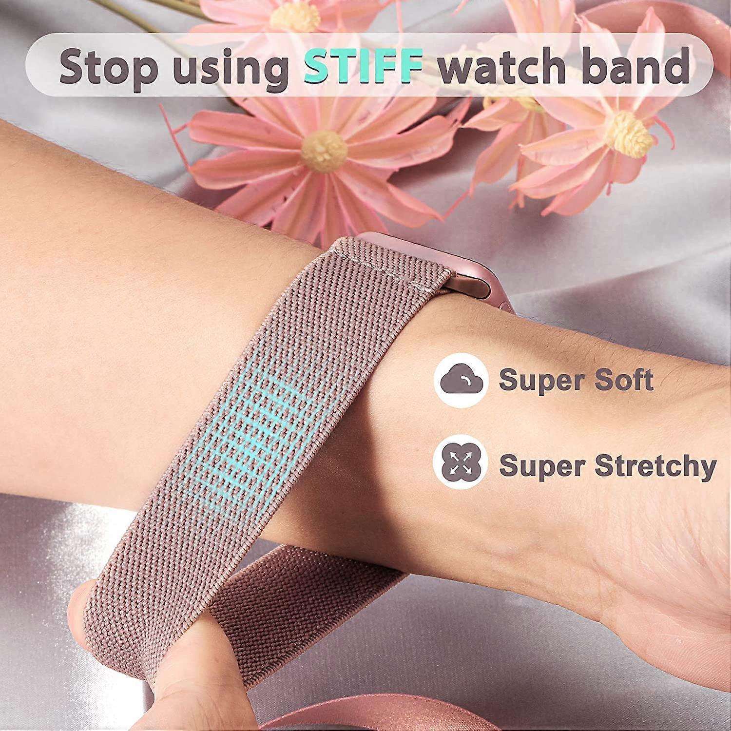 5-pack Nylon Stretch Band Compatible with Apple Watch 42mm 44mm 45mm Women Men, Fabric Elastic Bracelet Solo Loop Band for iWat—max — image 5
