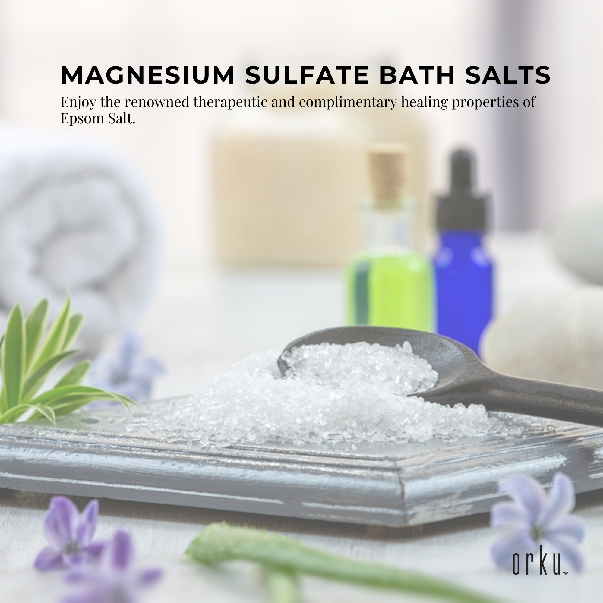 Orku 1.3kg Epsom Salt Tub - Magnesium Sulphate For Bath Skin Body Skin Care — image 6