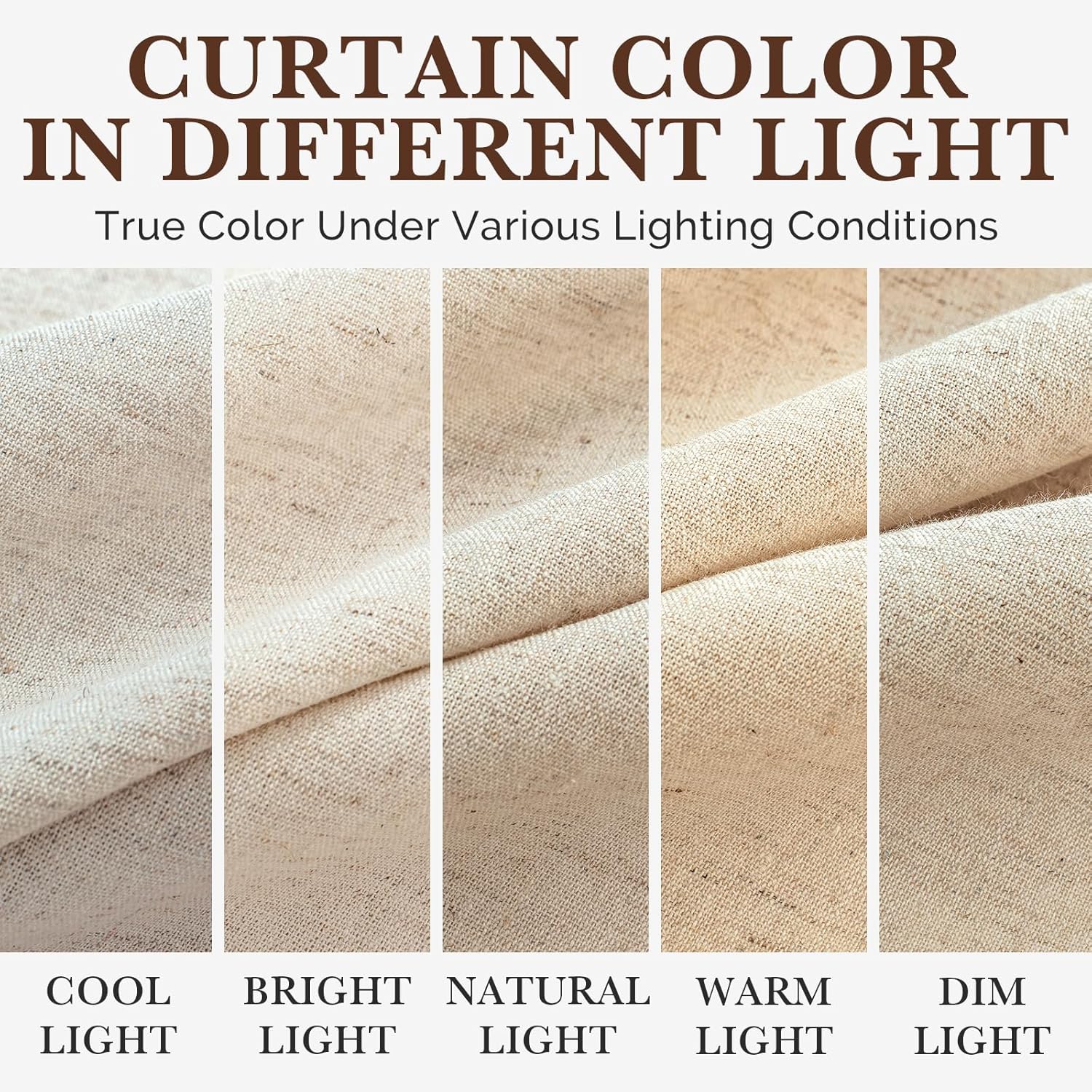 Linen Shower Curtain Fabric Boho Beige Shower Curtain Neutral Linen Shower Curtains for Bathroom Vintage Farmhouse Bathroom Decor (72x72 Inch) — image 6