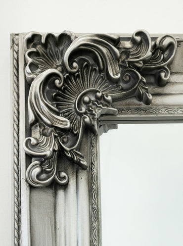 Deluxe French Provincial Ornate Mirror - Antique Silver - 90cm x 170cm — image 4