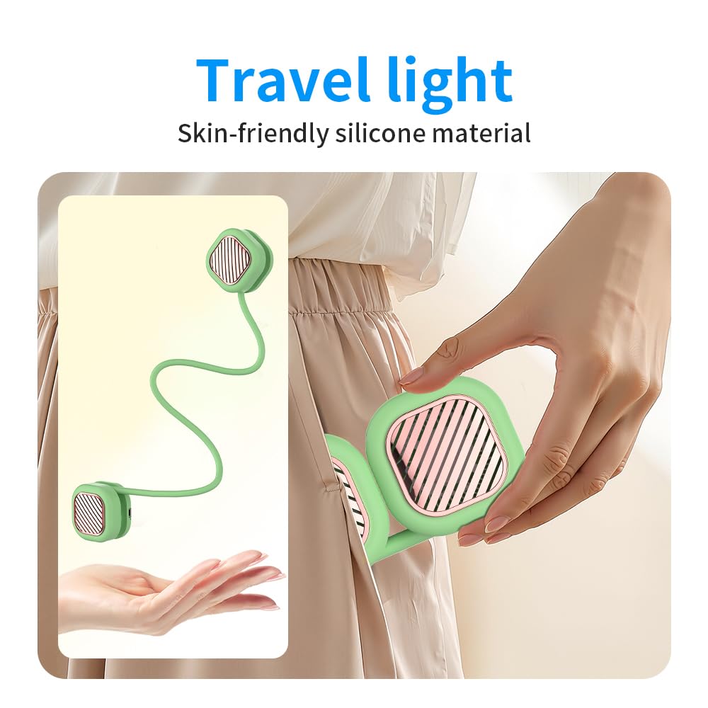 Portable Neck Fan with 5-Speed Adjustable Cooling – Lightweight Rechargeable Bladeless Fan for Travel, Outdoor, Gym, Office Use – Ultra-Quiet & Foldable — image 3