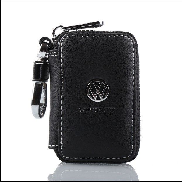 Dazzling Leather Key Holder for Car Keychain. Now dai Black square key bag โ image 4