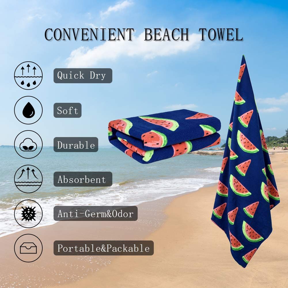 Watermelon Beach Towel Quick Dry Bath Pool Towel Travel Towels for Women Men Adults Bath Towels Oversized Towels 60*120CM โ image 3