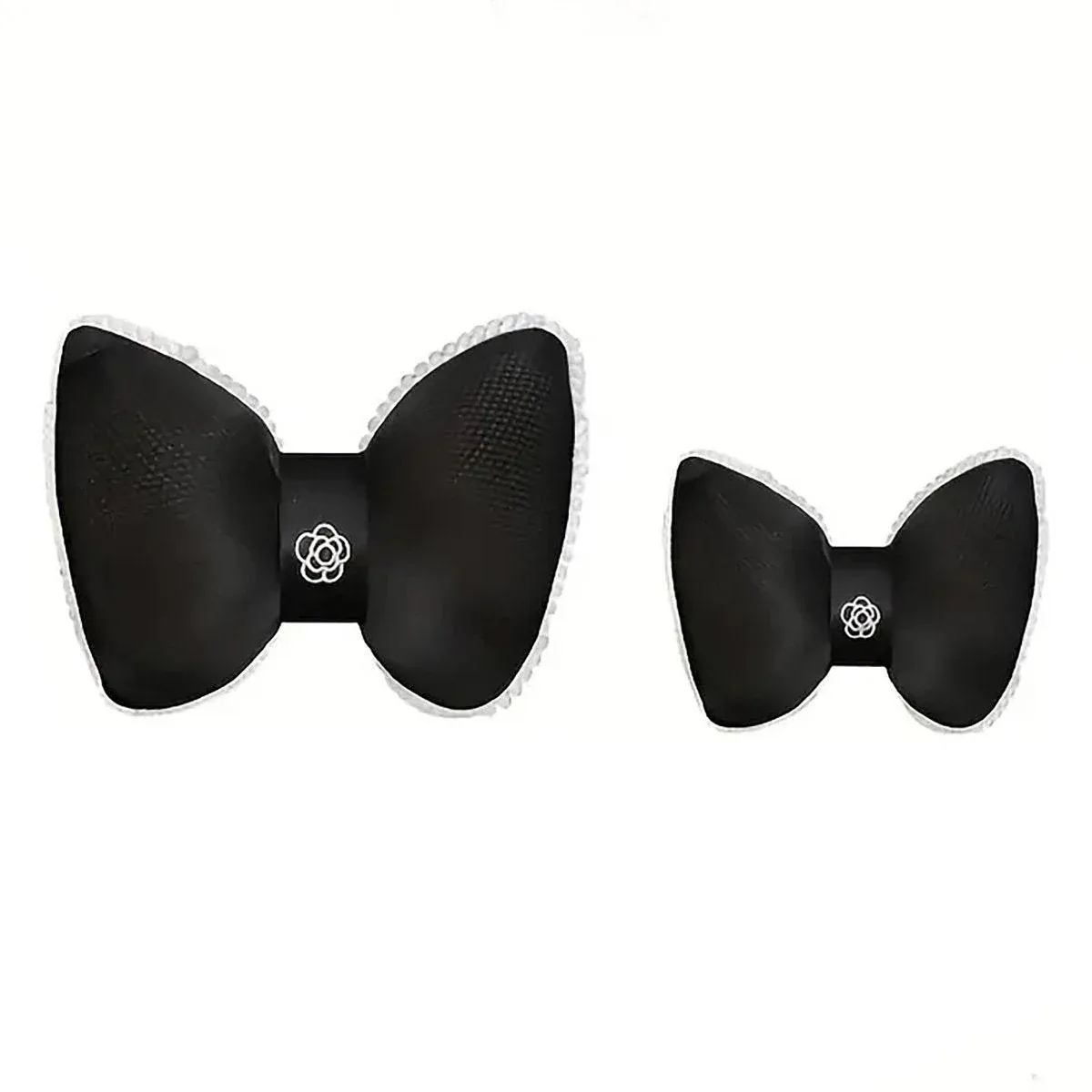 Black Bowknot Neck Pillow Plush Bow Tie Soft Plush Car Headrest Waist Support - Headrest β image 3