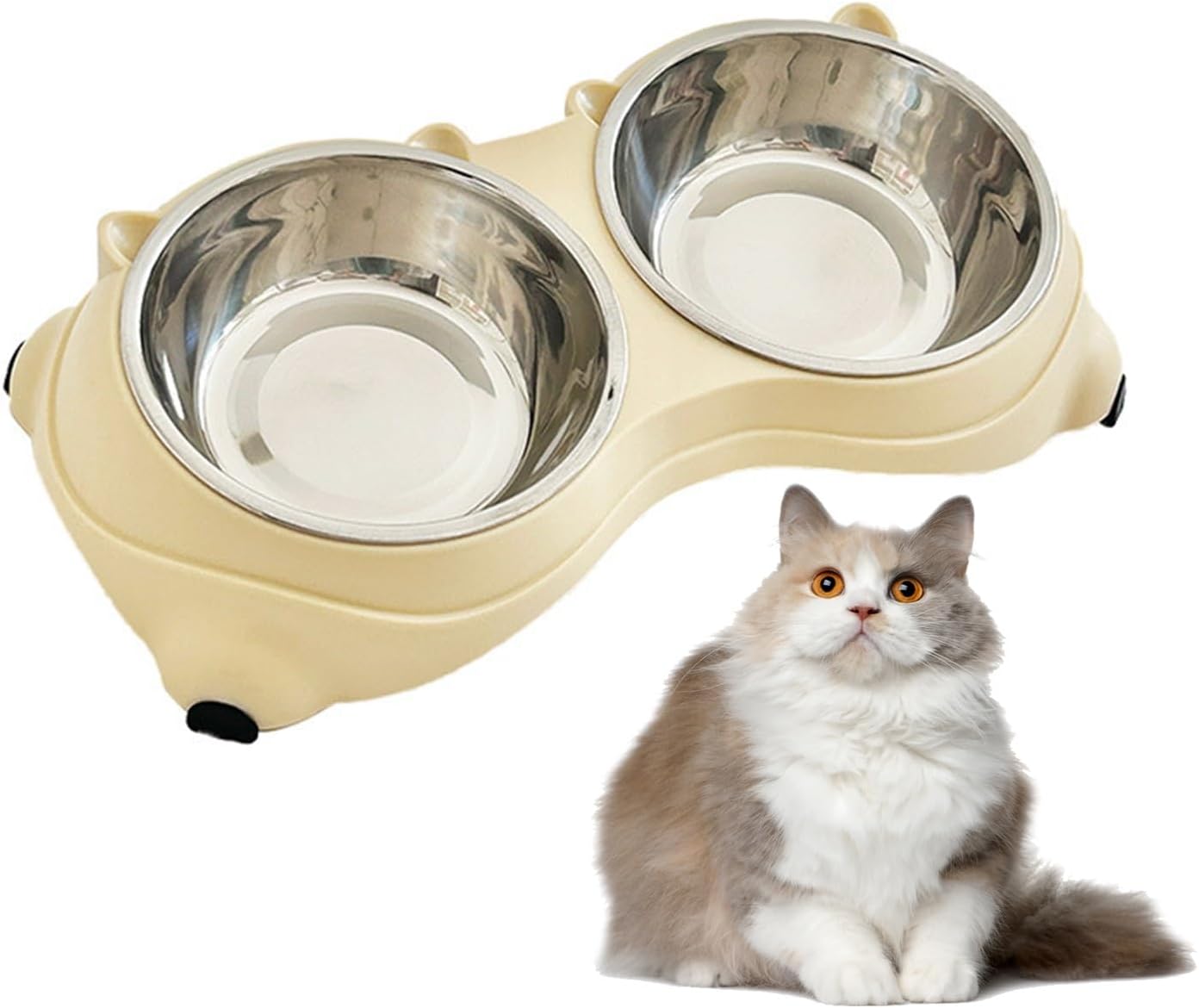 Cat Food Bowl - 1 Piece - Spillproof Pet Bowl - Double Layer Design for Cats — image 2