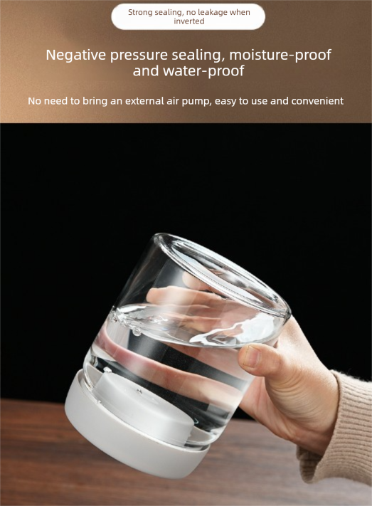 900ml Vacuum Sealed Glass Coffee Canister - One-Press Airtight Storage Jar - Medium Size Moisture-Proof Borosilicate Container for Beans & Pantry (Black Lid) — image 6