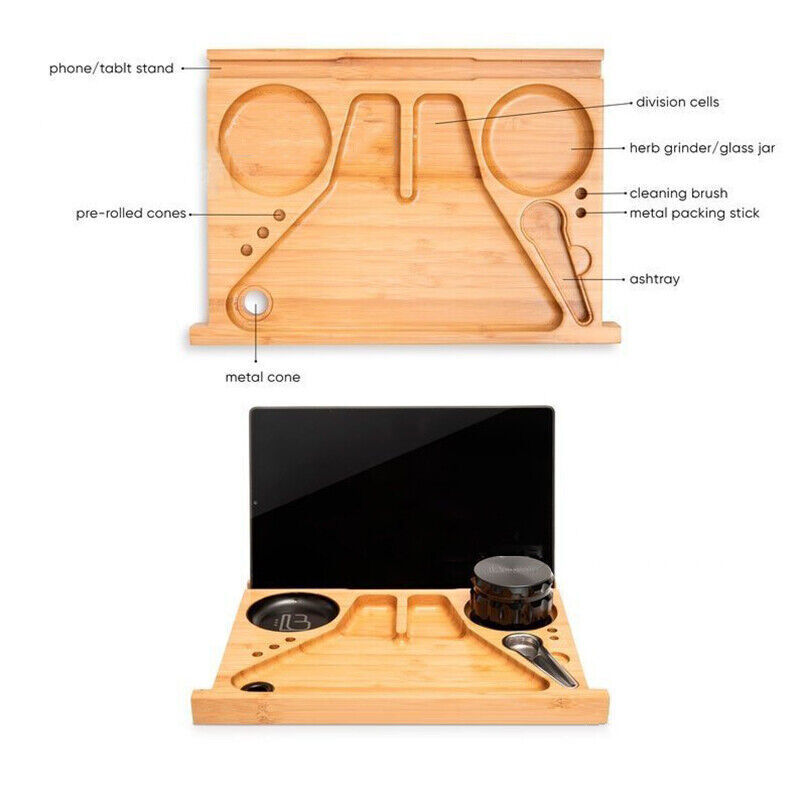 Wooden Storage Chest With Movable Tray Wood Lockable Stash Box Rolling Tray Gift โ image 3