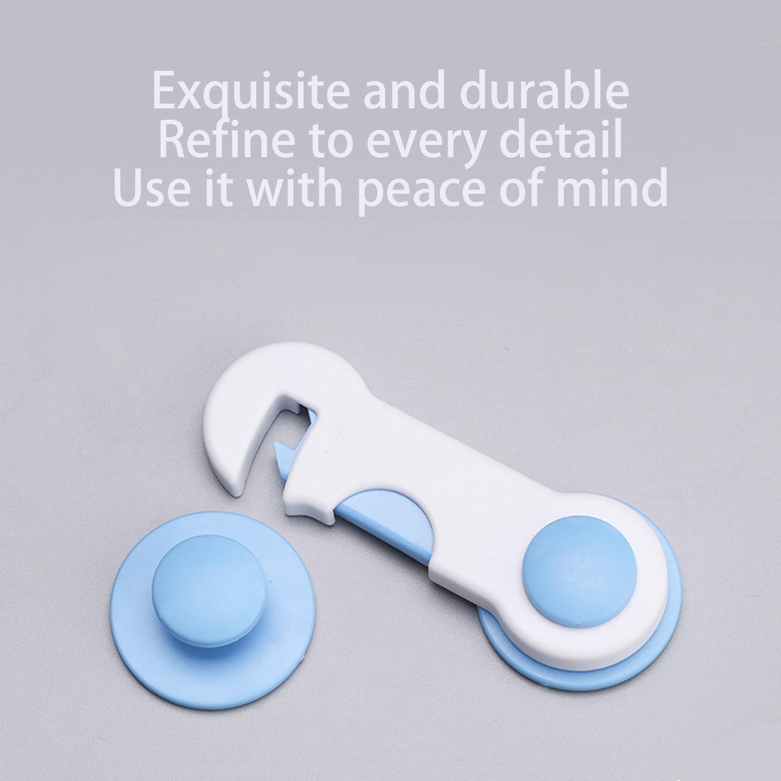 Cabinet Door Locks for Baby Proof and Child Safety, 2 Pack Cabinet Locks with Adhesive for Drawer Cupboards Fridge Closet — image 3