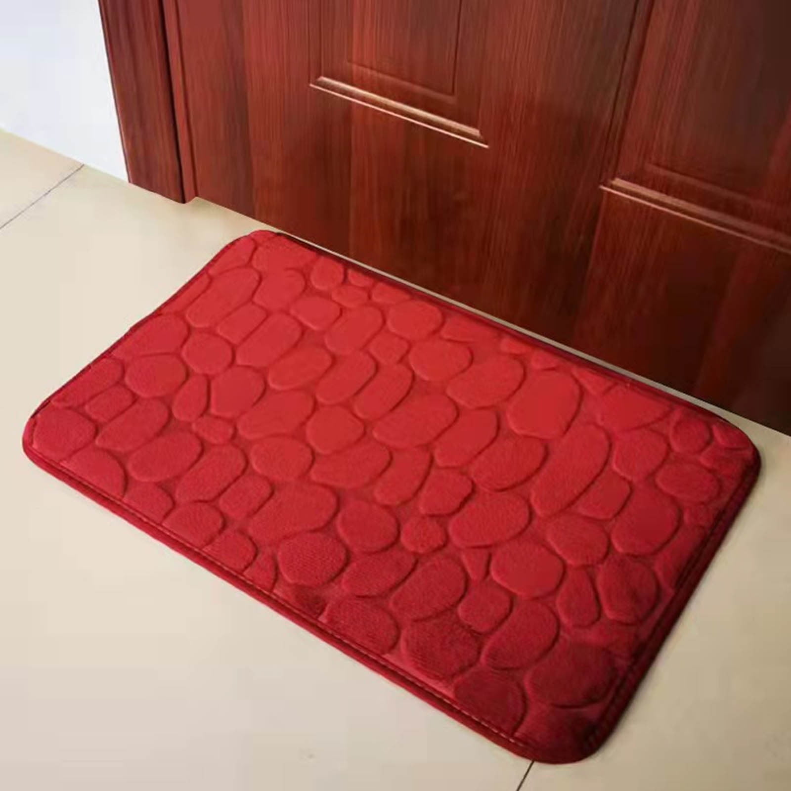 Bathroom Rugs - Ultra Absorbent Non-Slip Floor Bath Mat, Super Soft Shower Mat for Bath Tub, Machine Washable 16 × 24" (Brown) #B-Red — image 3