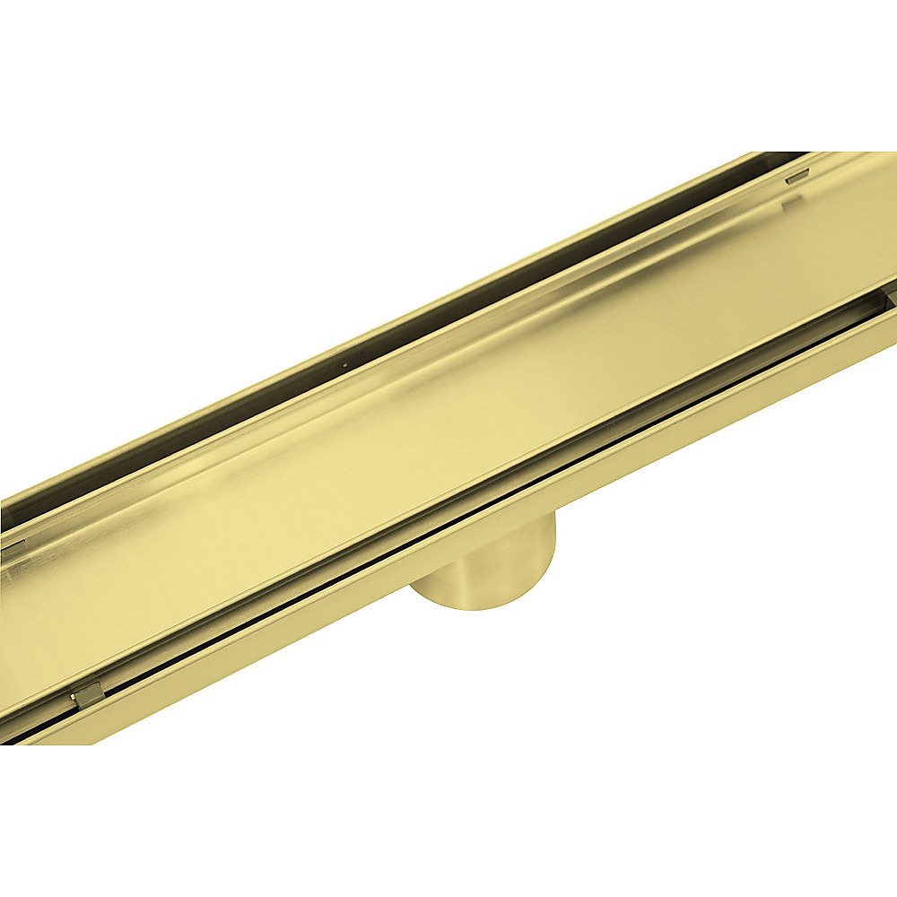 900mm Tile Insert Bathroom Shower Brushed Brass Grate Drain w/ Centre outlet Floor Waste โ image 6