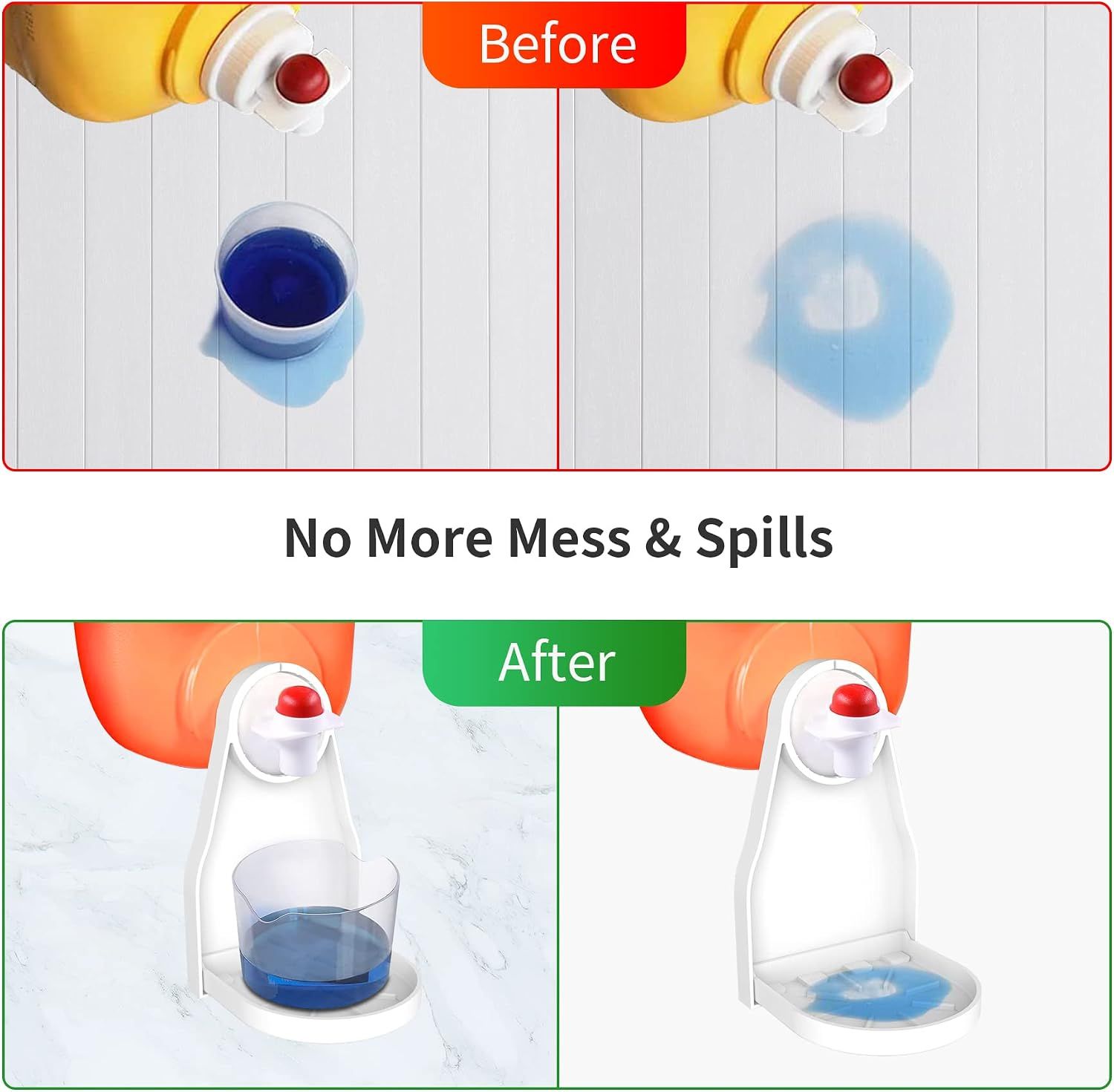 (2 Pack) Laundry Detergent Cup Holder Drip Catcher Organizer Clip Tight on Laundry Bottle Spouts, No More Leaks or Mess with Detergent and Fabric Softener in — image 2