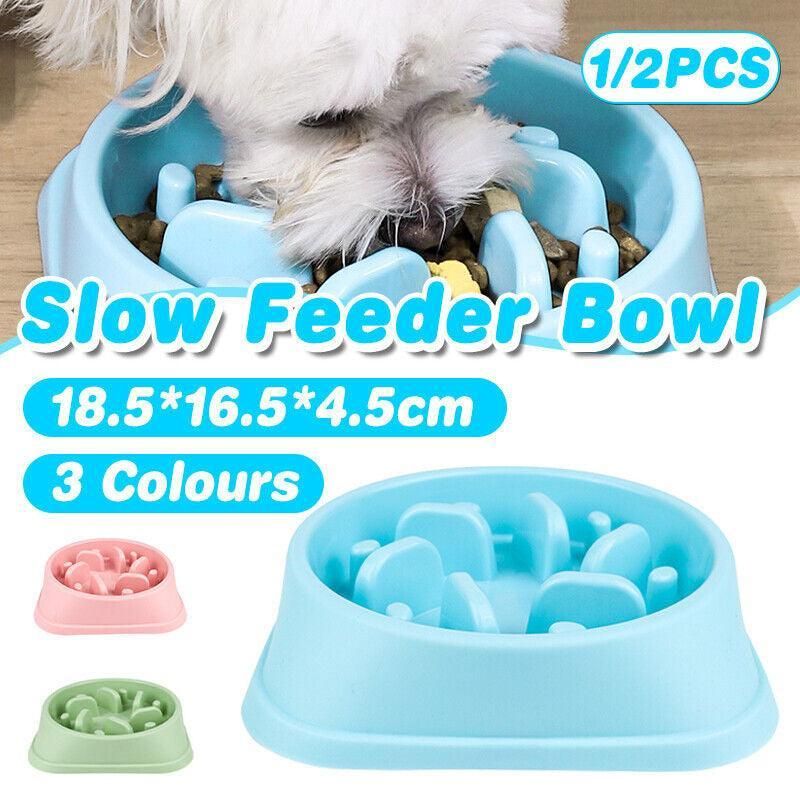 Dog-Bowl Dishes Slow-Feeder Large Pet-Eat Dogs Food-Nonslip Interactive - Pink โ image 2