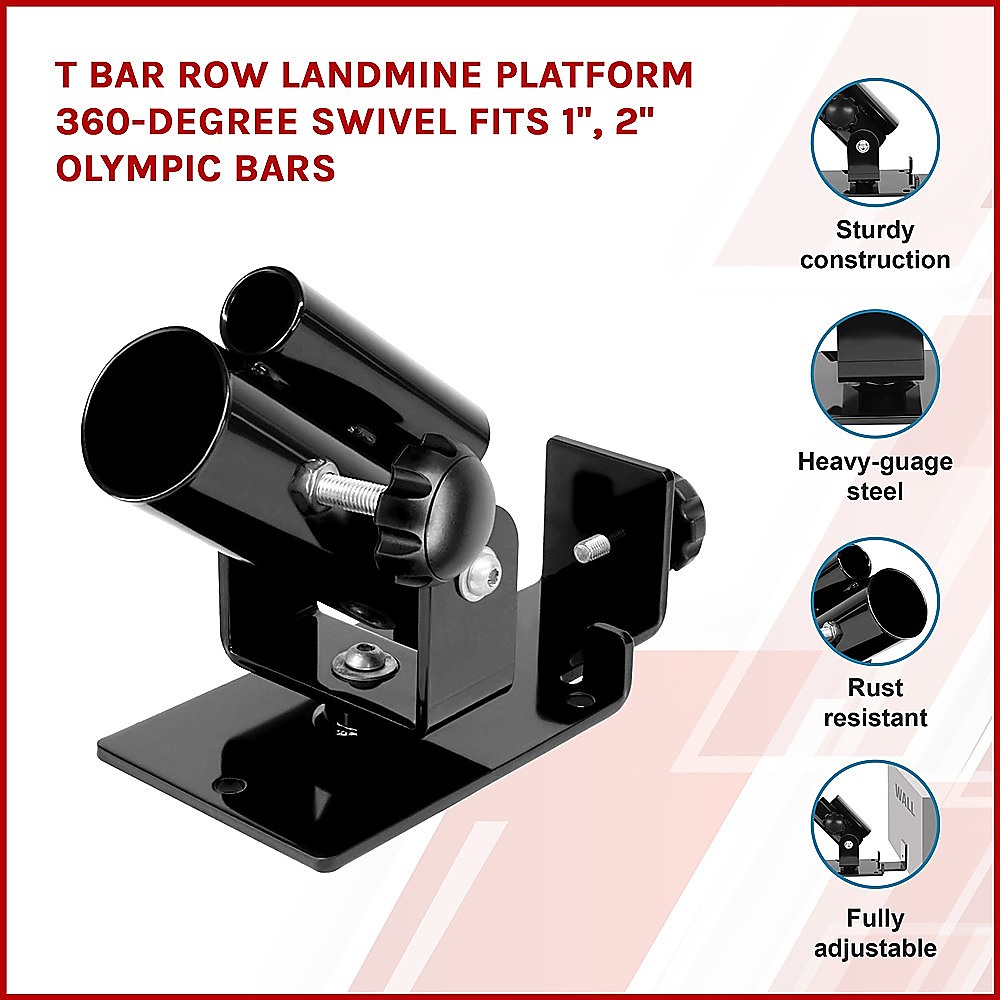 Landmine T Bar Row Platform 360 Degree Swivel for 1 & 2 Inch Bars Olympic โ image 4