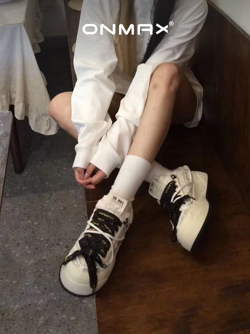 Camellia Platform Sneakers Chunky Canvas Shoes Unisex High-Top Sneakers Height - Camellia - Size 11(AU11/EU44) — image 3