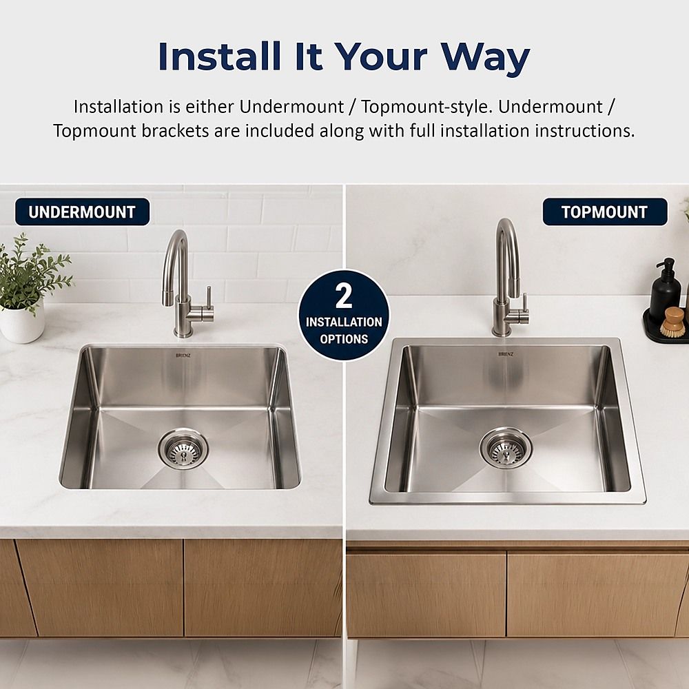 510 × 450mm Handmade 1.5mm 16 Gauge Stainless Steel Kitchen Laundry Sink with Waste — image 5
